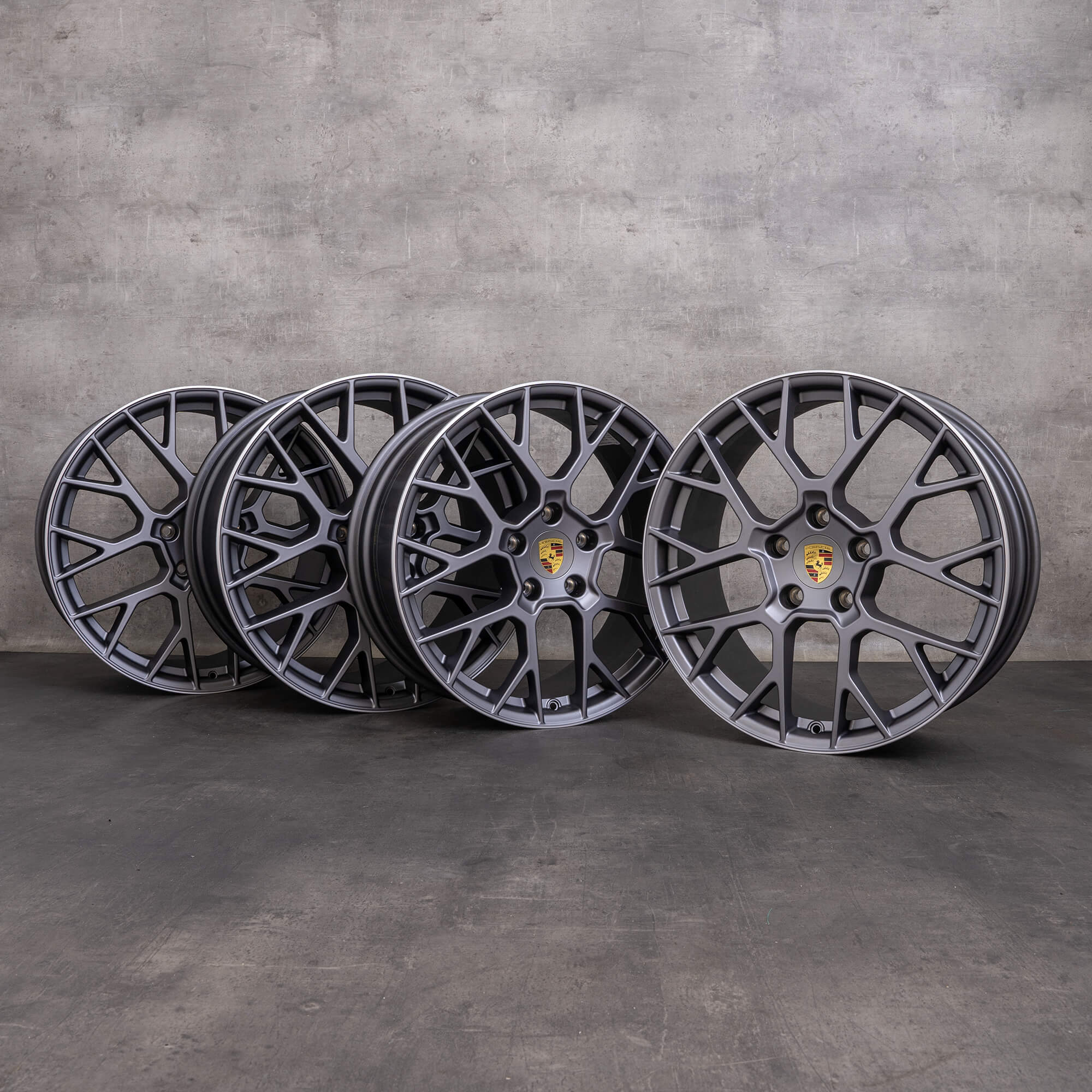 Originale Porsche 911 Felger 20 21 tommer 992.2 Carrera RS Spyder 992601025EG 992601025CT platina sølv matt polert