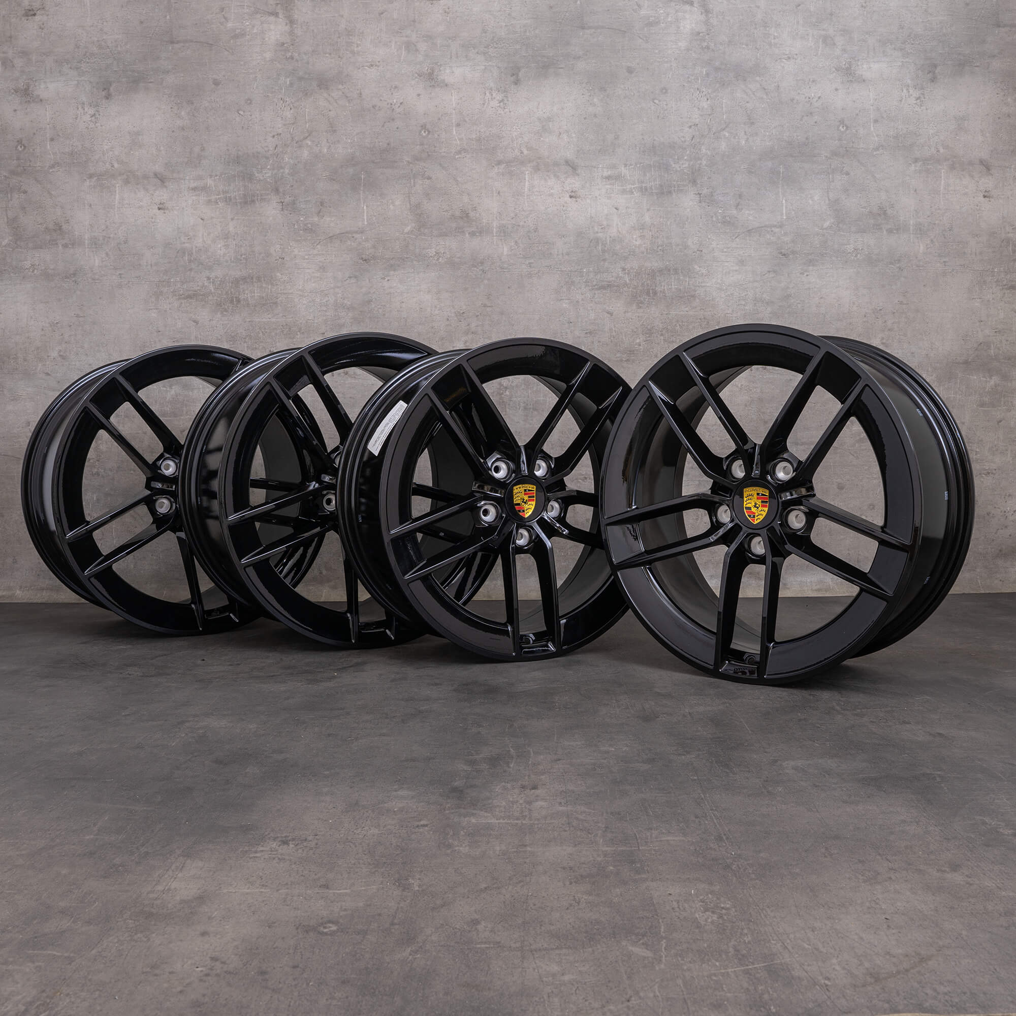 Original Porsche 992 II Felgen 20 21 Zoll Carrera C2 C4 GTS 992601025ET 992601025GG schwarz glanz NEU