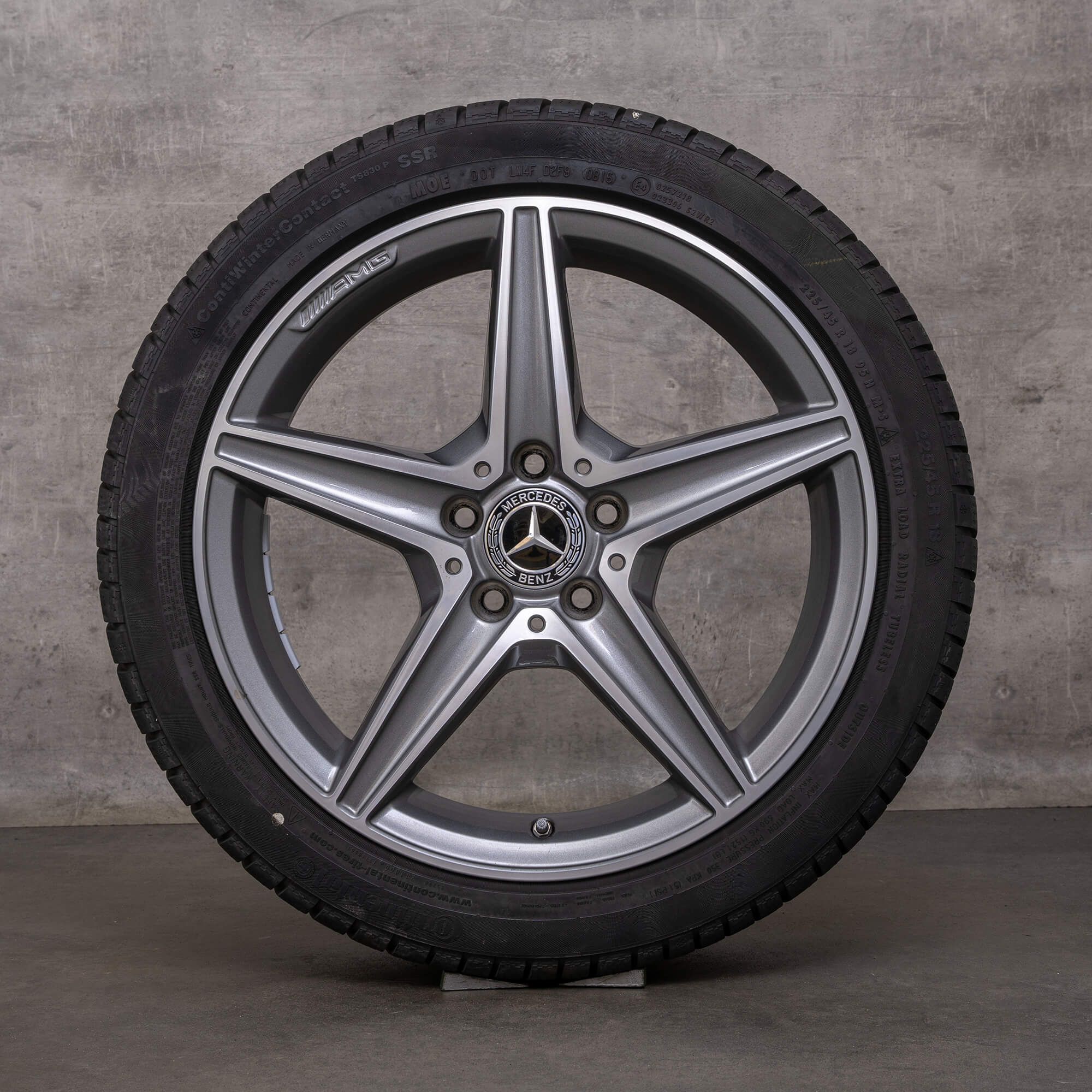 OEM Mercedes Benz C-Class AMG rims 18 inch W205 S205 C205 A205 summer wheels A2054011100 himalaya gray glossy turned