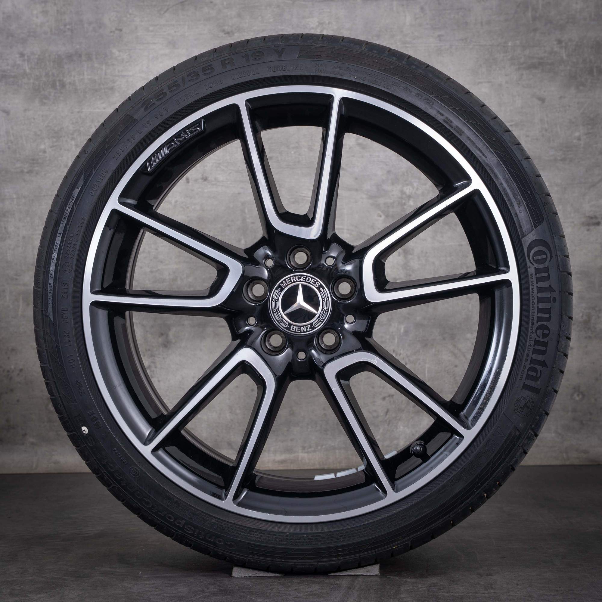 OEM Mercedes-Benz C-Class AMG 19inch summer wheels W205 S205 C205 A205 A2054012200 A2054012300 diamond cut black