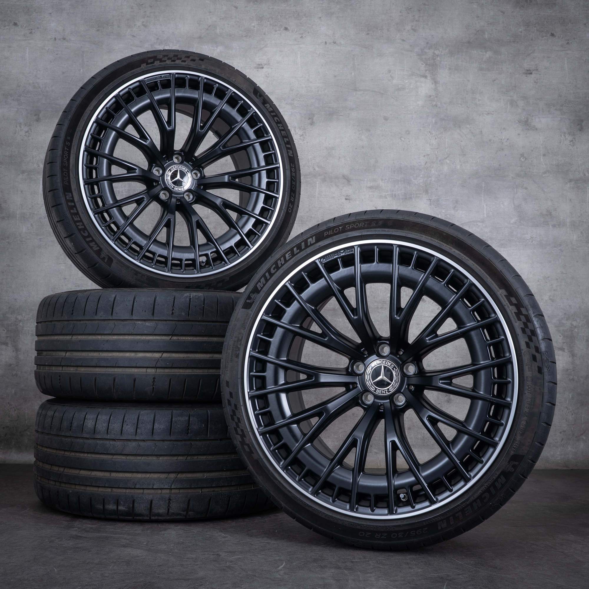 Llantas originales Mercedes Benz CLE 53 AMG 20 pulgadas C236 A236 4Matic ruedas de verano A2364012900 A2364013000 negro mate pulido