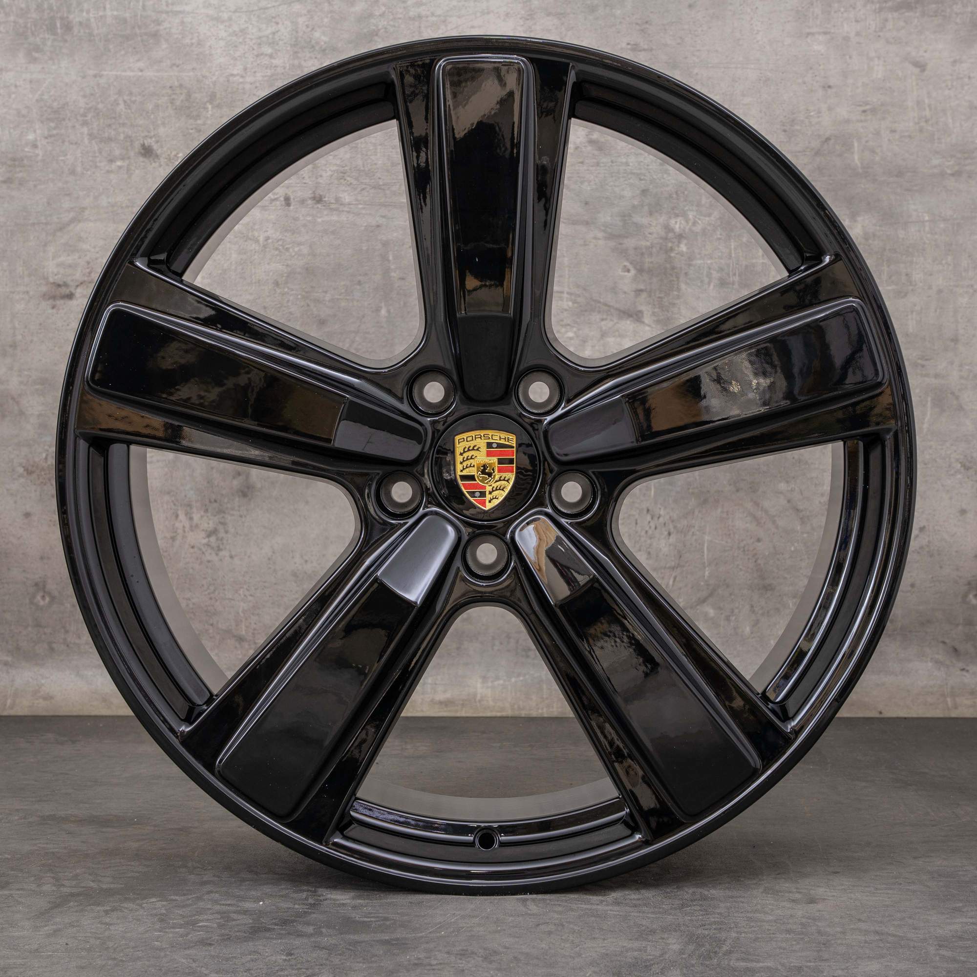 Alkuperäinen Porsche Cayenne Coupé GTS Hybridit 9Y0 II -vanteet 22 tuumaa 9Y0601025EA 9Y3601025CE Exclusive Design mustat kiiltävät