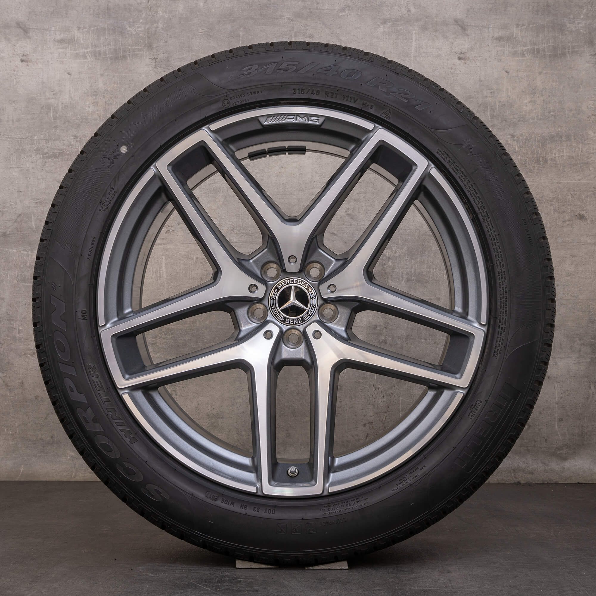Oryginał Mercedes Benz GLE 43 63 & S AMG koła zimowe 21 cali C292 felgi A2924012900 A2924011700 himalaya szary polerowane
