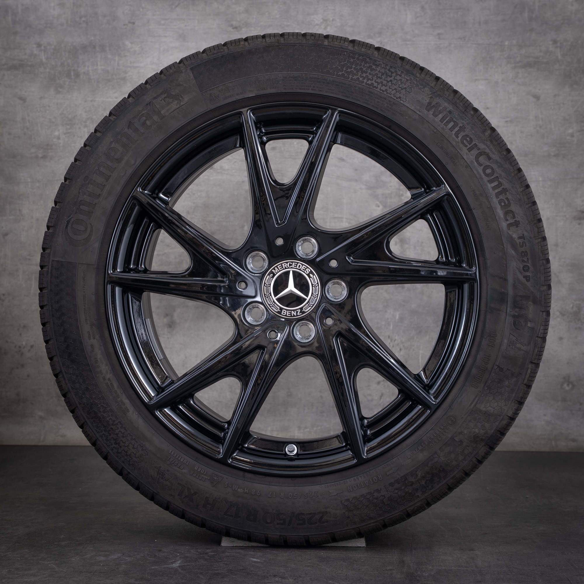 OEM Mercedes-Benz CLA EQ AMG winter wheels 17inch X174 C174 rims A1744010000 A1744014600 Gloss Black - wheel 3 of 4
