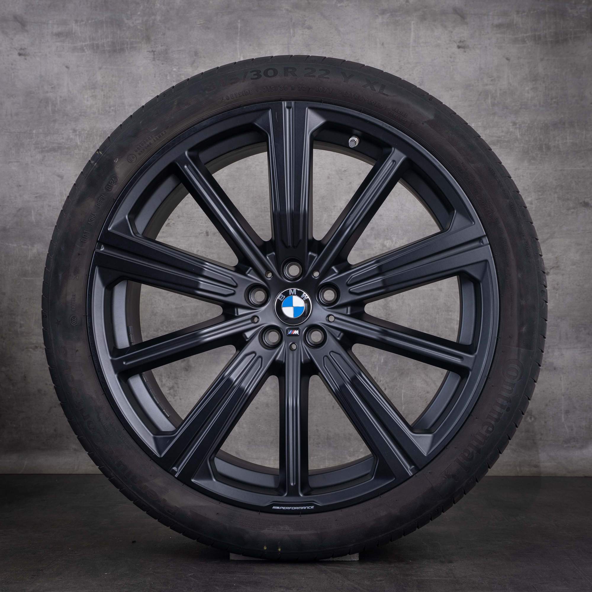 OEM BMW X5 X6 winter wheels 22inch G05 G06 rims Styling 749 M 6893544 6893545 Jet Black Matte