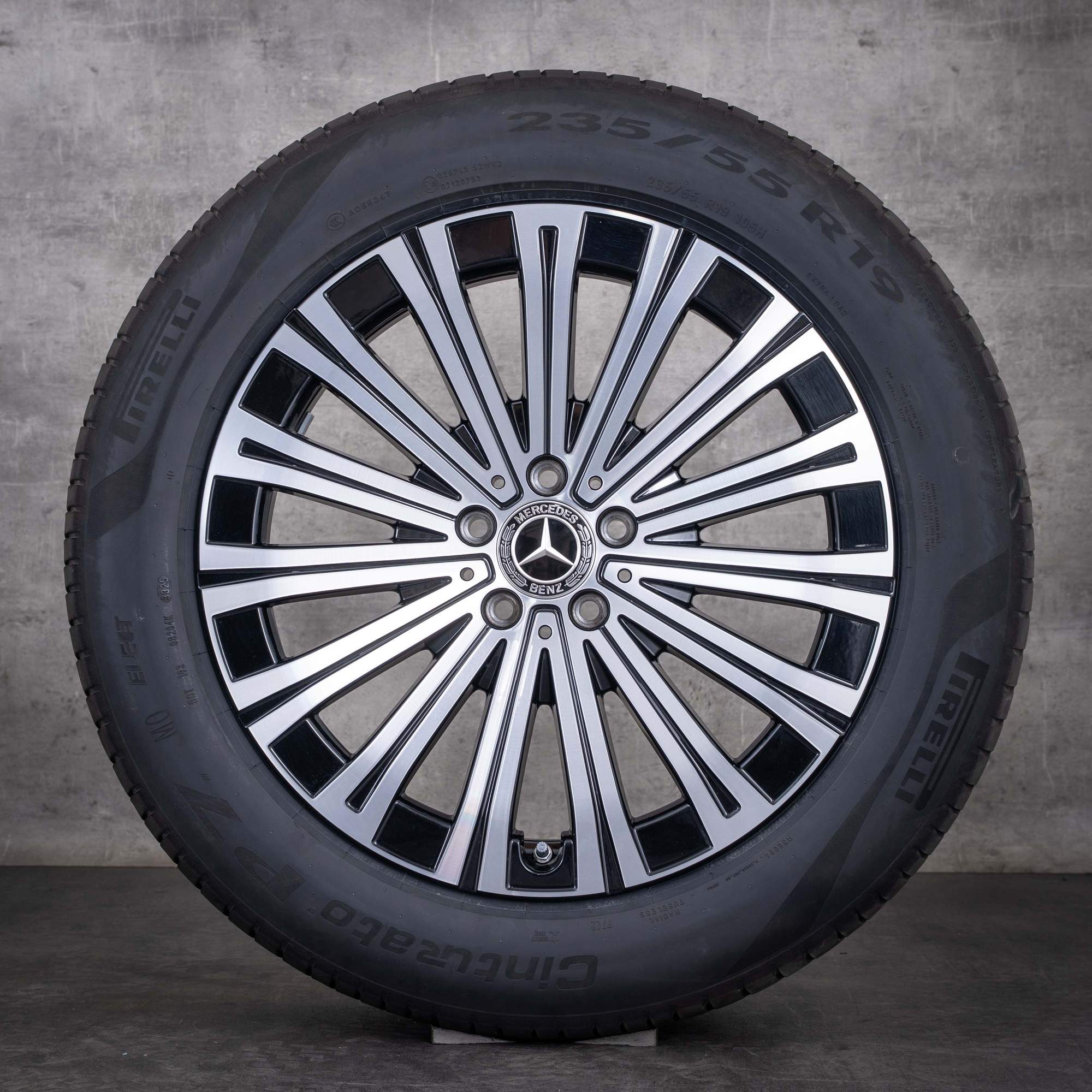 OEM Mercedes-Benz EQS 19inch V297 summer wheels A2974010500 Black diamond cut