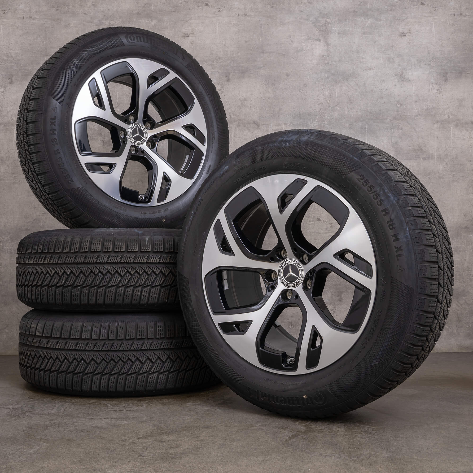 Originale Mercedes-Benz GLC vinterhjul 18-tommers C254 X254 Hybrid felger A2544010100 A2544014700 svart blank dreid