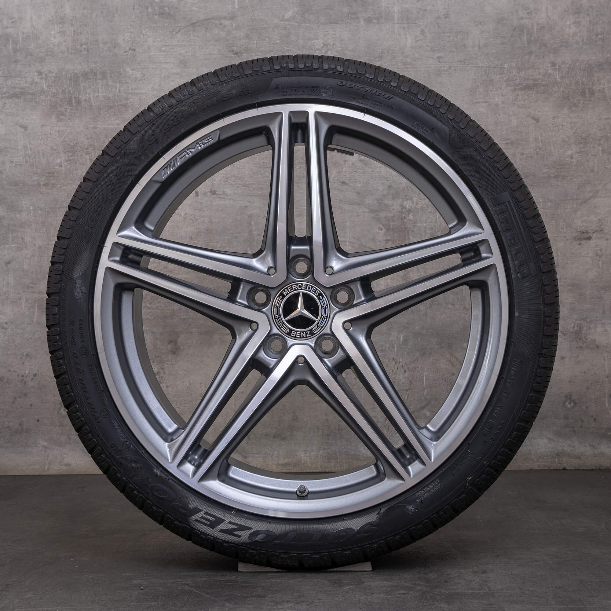 Alkuperäiset Mercedes Benz AMG GT talvirenkaat 19 20 tuuman R190 vanteet A1904011800 A1904012200 himalajanharmaa kiillotettu