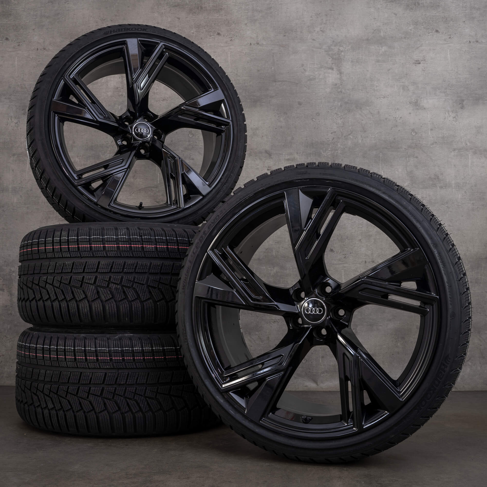 OEM Audi RS6 RS7 rims 22 inch 4K C8 summer wheels 4K0601025T black glossy