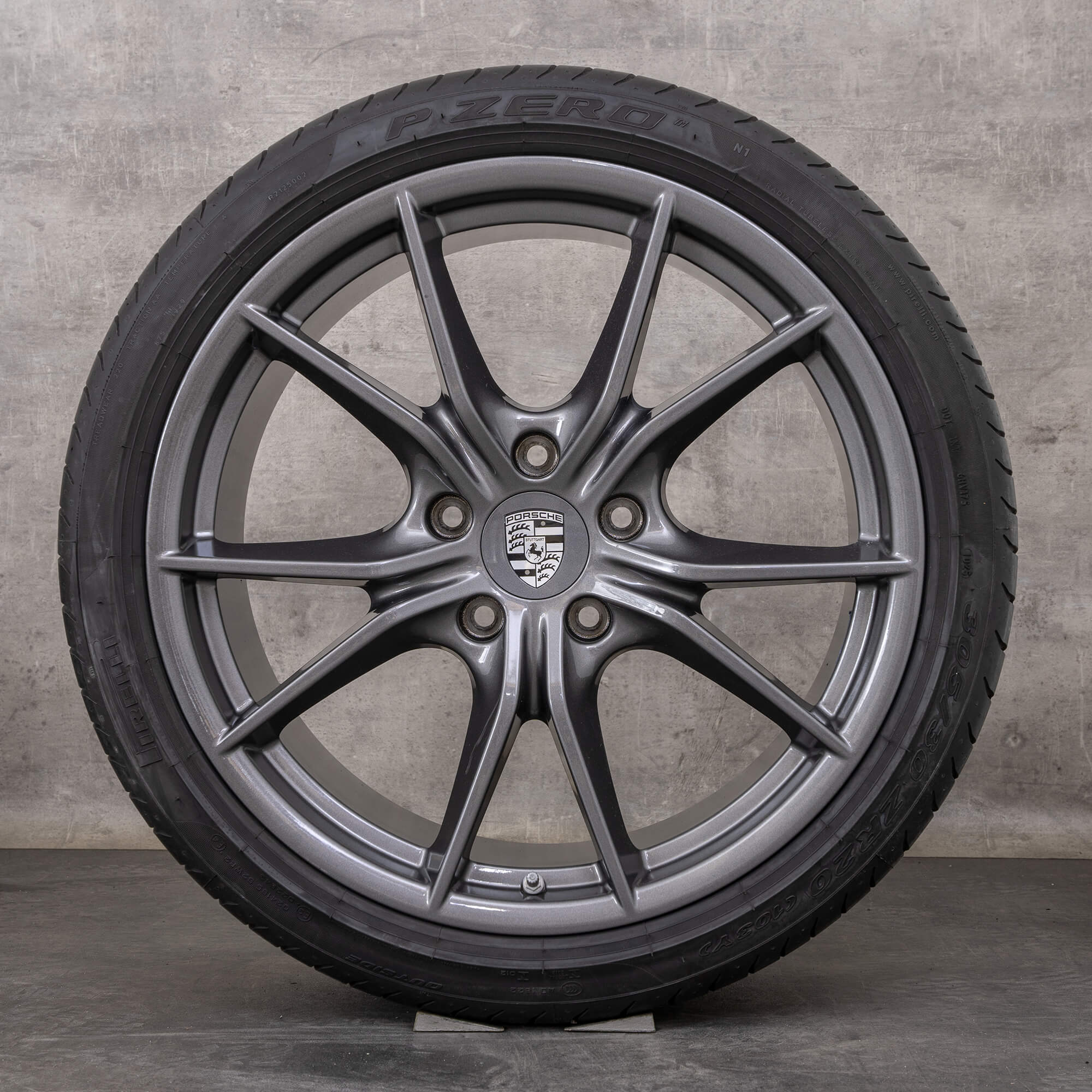 Original Porsche 991 II Felgen 20 Zoll C2 Carrera T Sommerräder 99136271000 99136276000 titan glanz