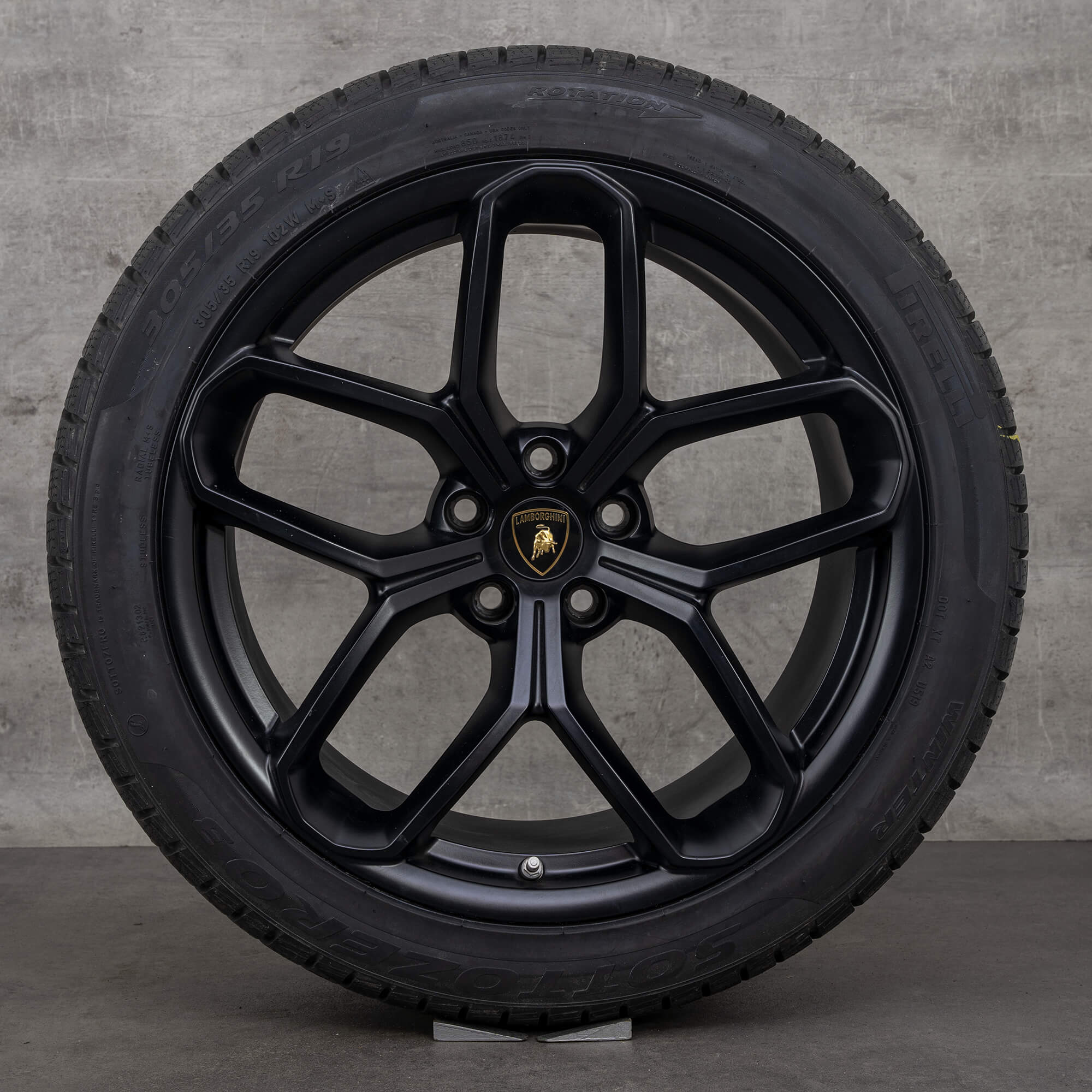 Originale Lamborghini vinterhjul 19 tommer Huracan Kari-felger 4T0601017AO 4T0601017K svart