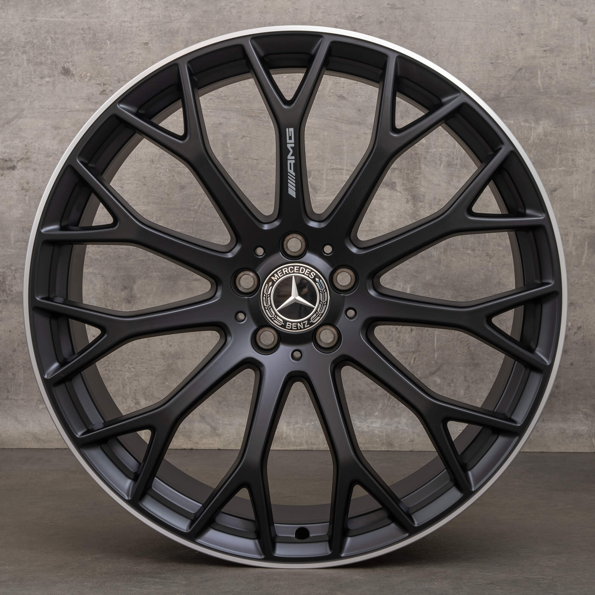 Original Mercedes Benz AMG SL Felgen 21 Zoll R232 Alufelgen A2324012700 A2324012800 schwarz seidenmatt glanzgedreht NEU