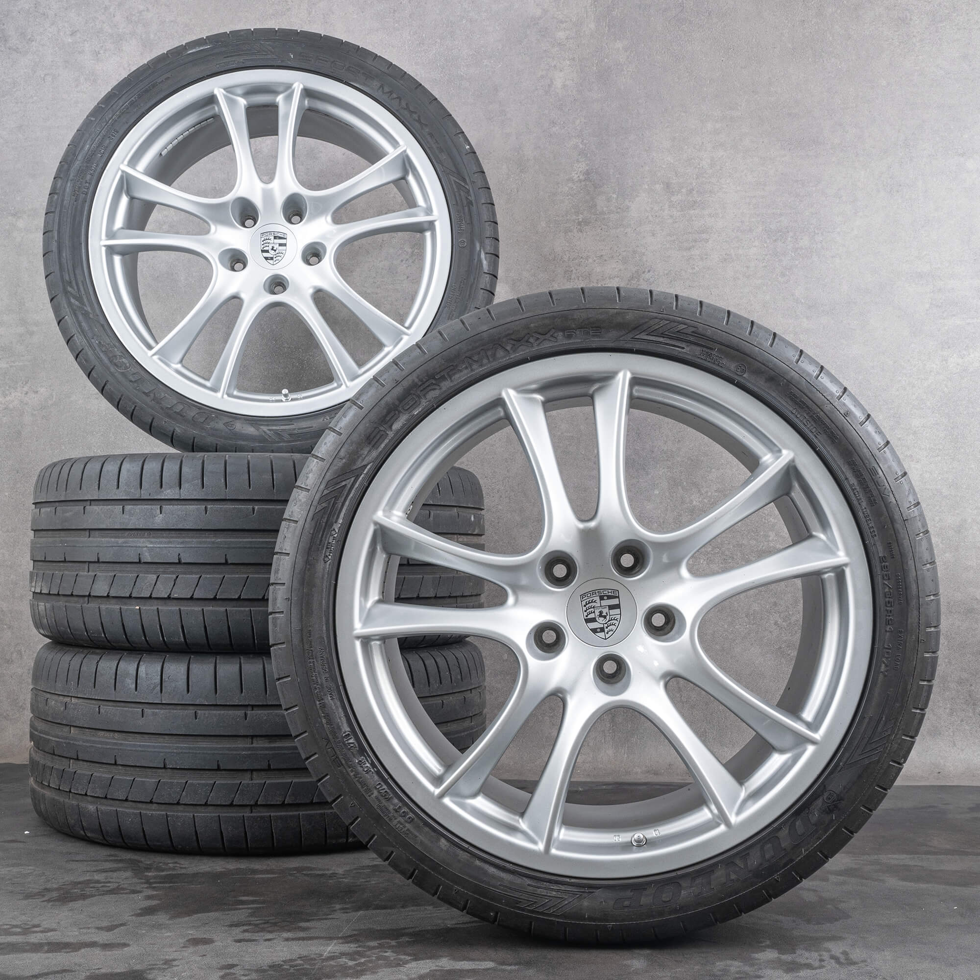 Originale Porsche 21 tommer Cayenne fælge 955 957 GTS hjul sommerdæk sommerhjul