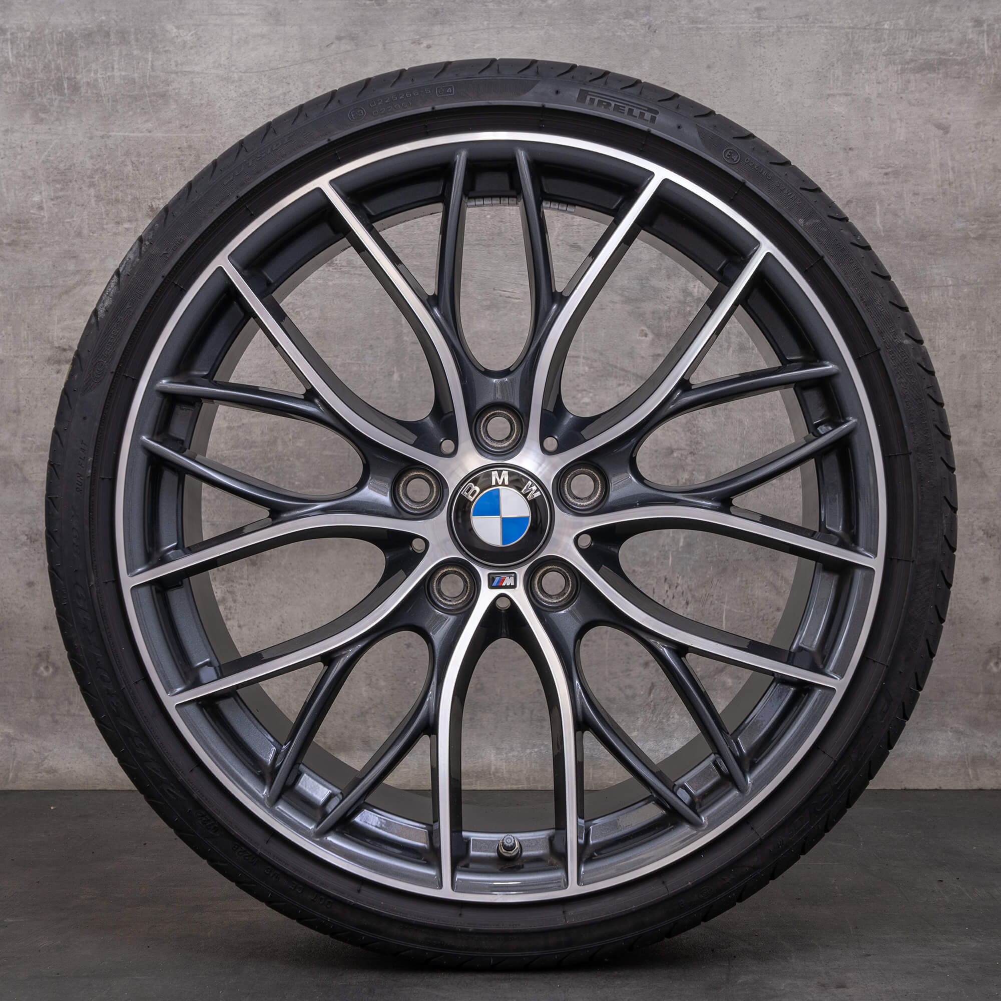 Original BMW Felgen 19 Zoll 1er F20 F21 2er F22 F23 Sommerräder Styling 405 M 6796220 6796221 schwarz hochglanz glanzgedreht