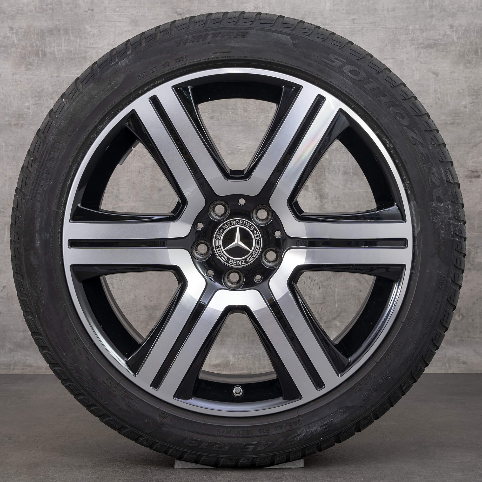 Originální zimni alu kola Mercedes Benz E-Class All Terrain 19" X213 disky A2534011600 černé lesklé soustružené