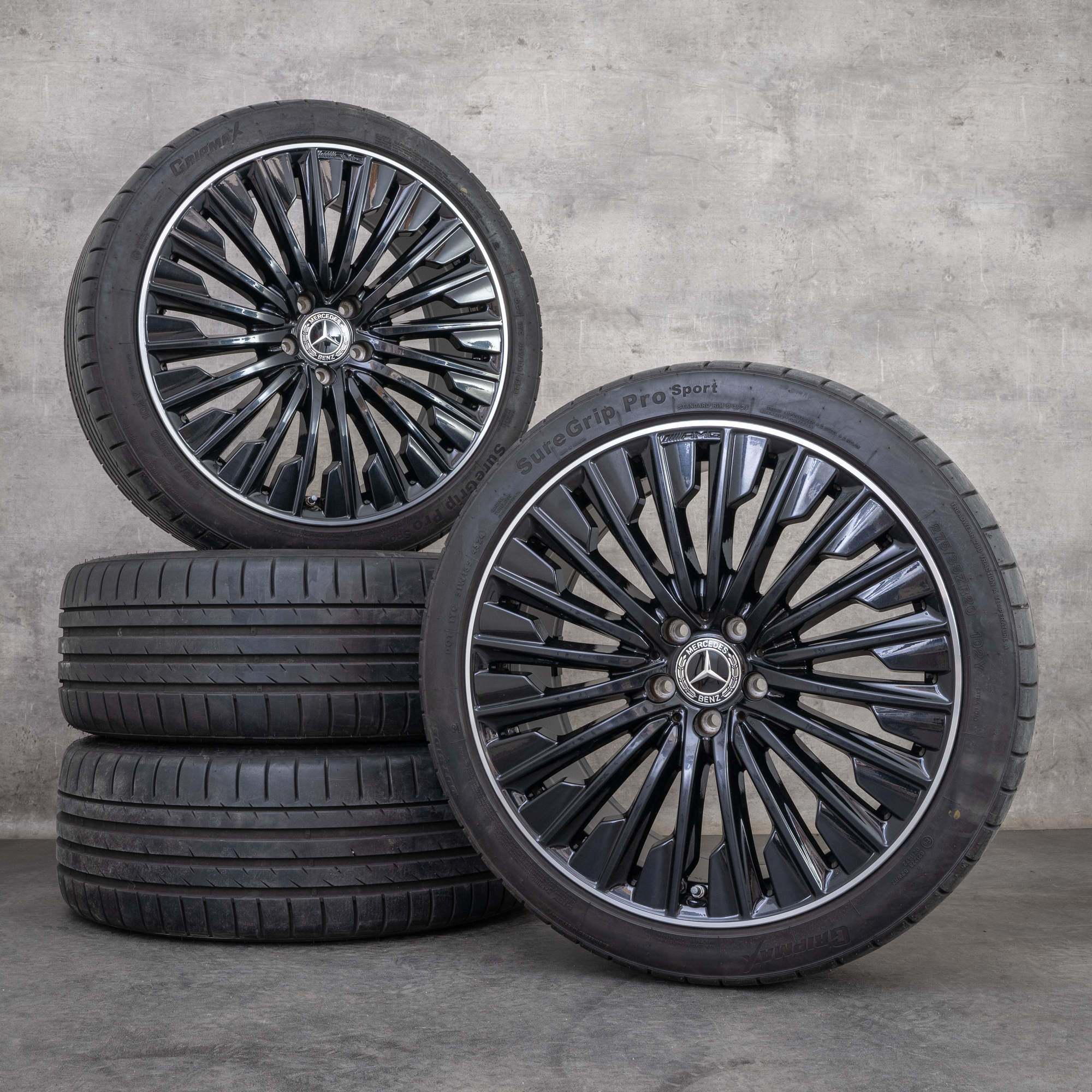 Llantas originales Mercedes Benz Clase E AMG de 20 pulgadas W214 S214 llantas verano A2144010500 A2144010600 negro pulido torneado