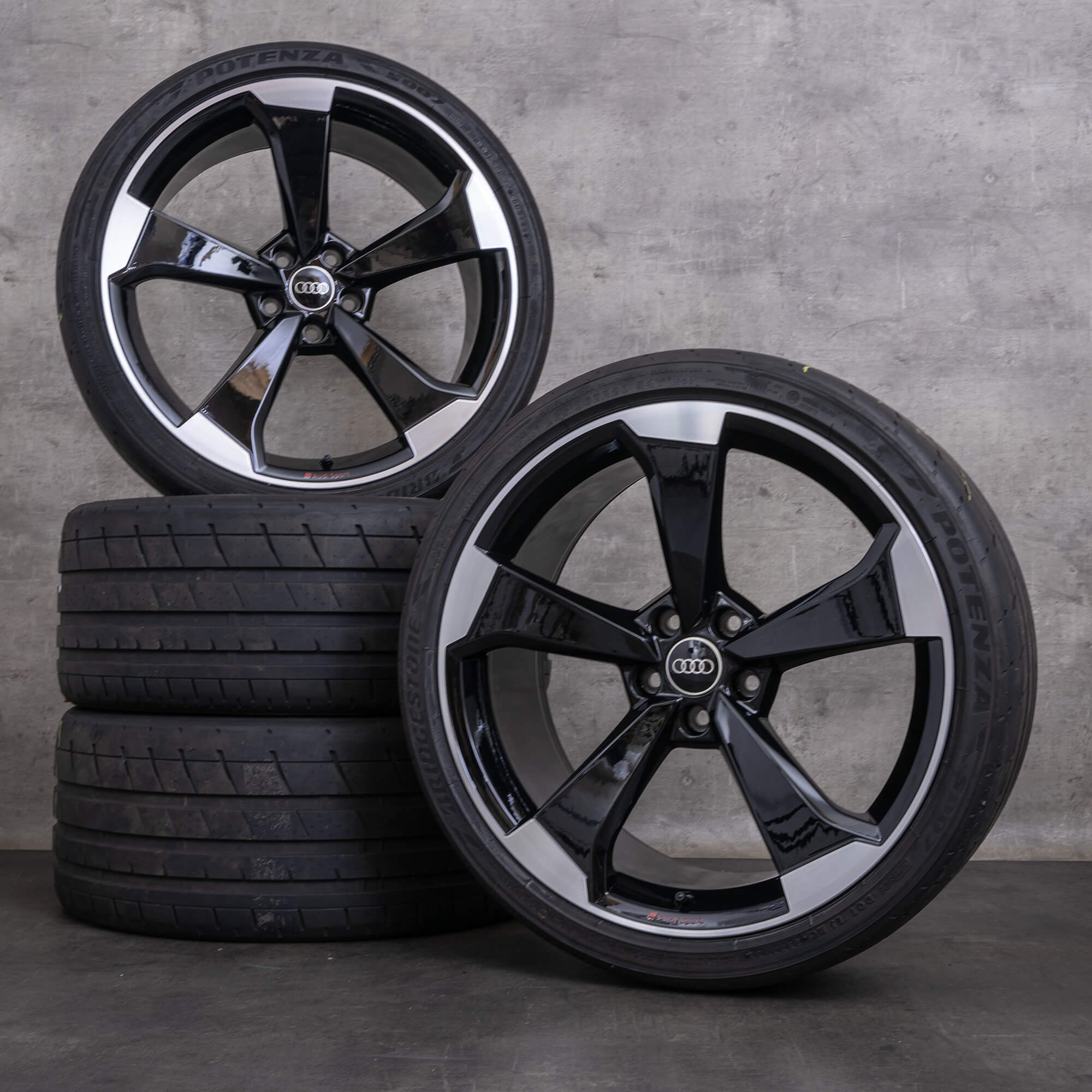 Originale Audi A5 S5 F5 20 pollici pneumatici estivi cerchi 8W0601025CF Rotor nero lucido