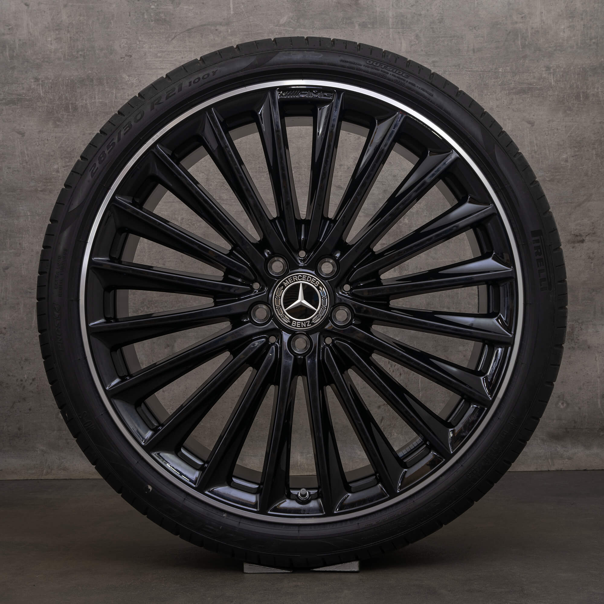 Oryginalne koła zimowe Mercedes Benz EQE AMG 21 cali V295 Felgi A2954012500 A2954012600 czarne Polerowane