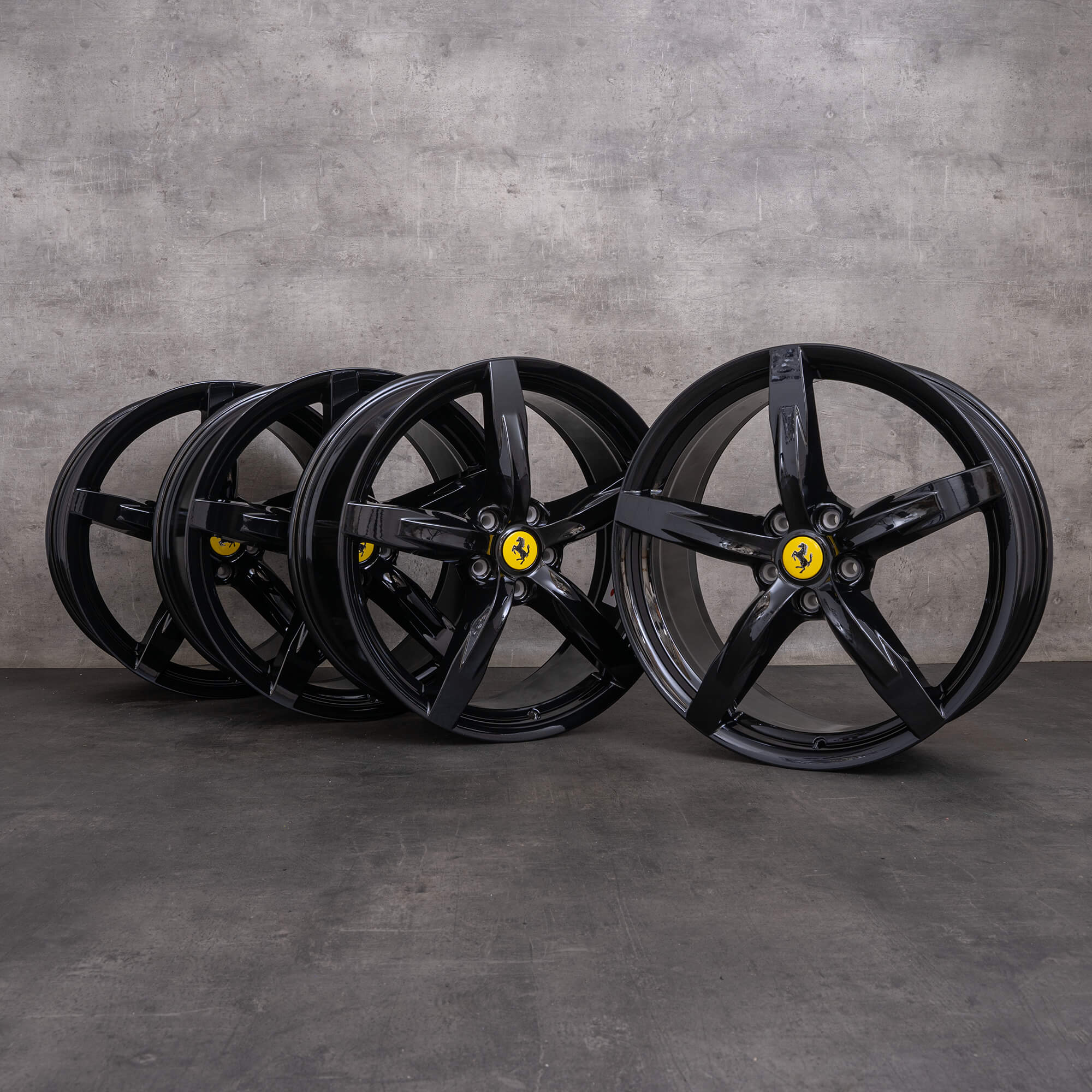 OEM Ferrari Lusso rims 20 inch GTC4 aluminum 311037 311038 black high gloss