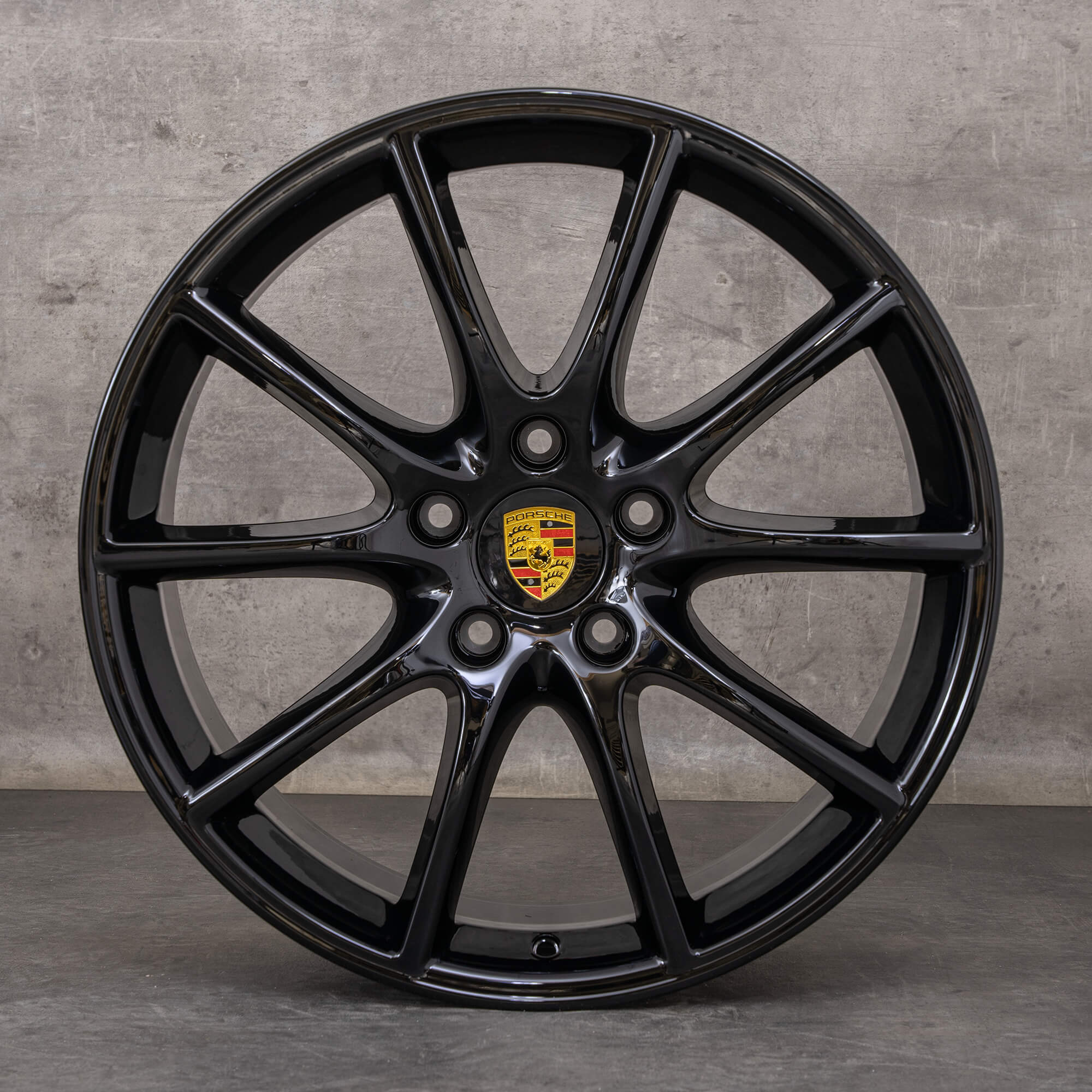 Alkuperäiset Porsche Cayenne -vanteet 20 tuuman 9YA I & II 9Y0601025BD 9Y3601025AB musta kiiltävä.