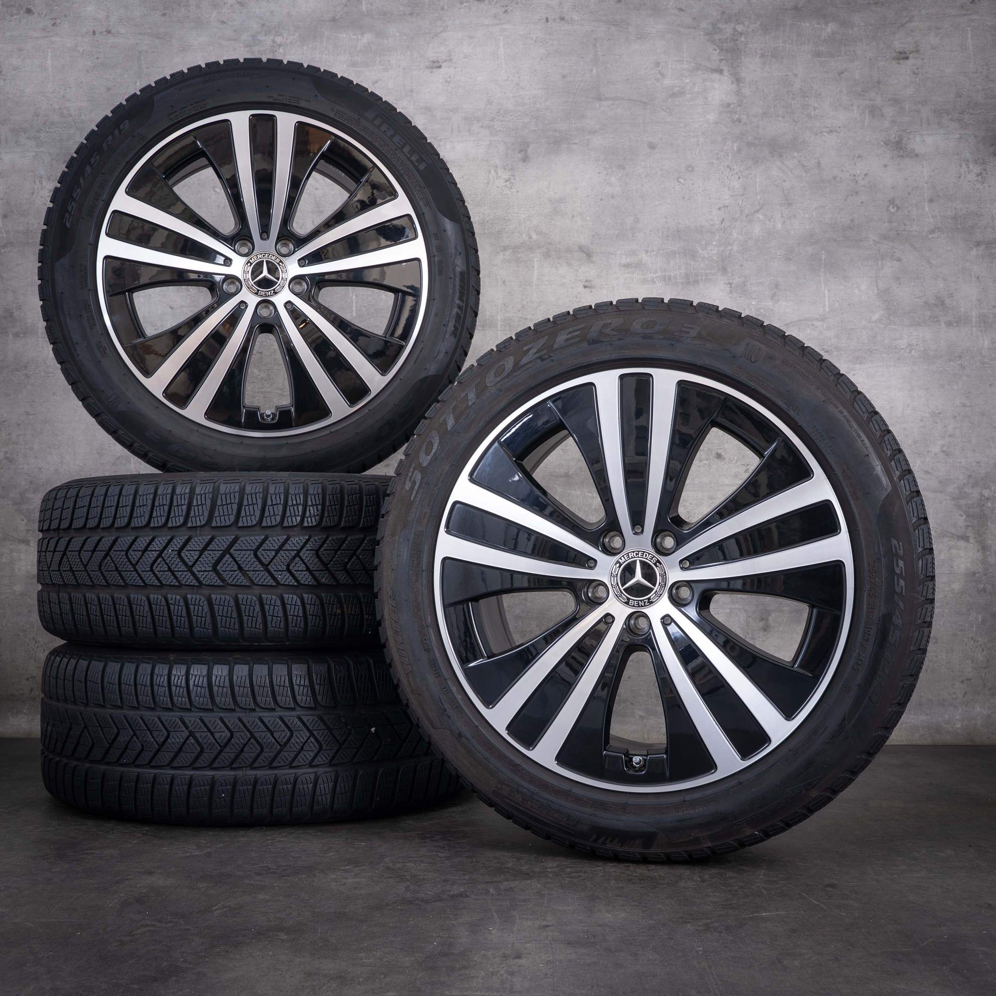 OEM Mercedes-Benz EQE V295 winter wheels 19inch rims A2954011200 black front diamond cut