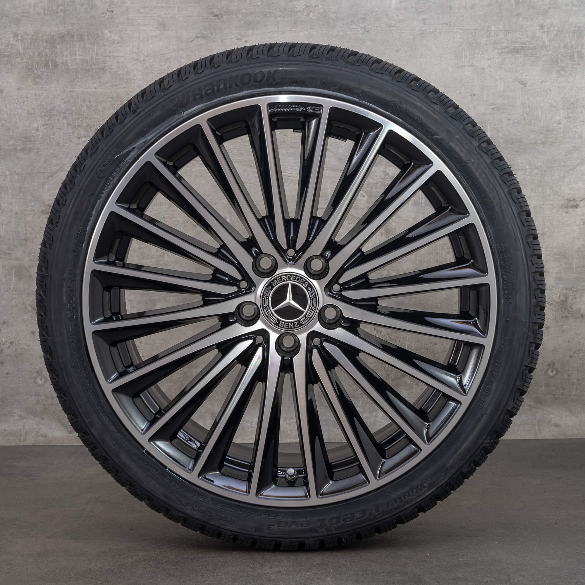Original Mercedes Benz C-Klasse AMG Winterräder 19 Zoll W206 S206 Felgen A2064011900 A2064012000 schwarz glanzgedreht