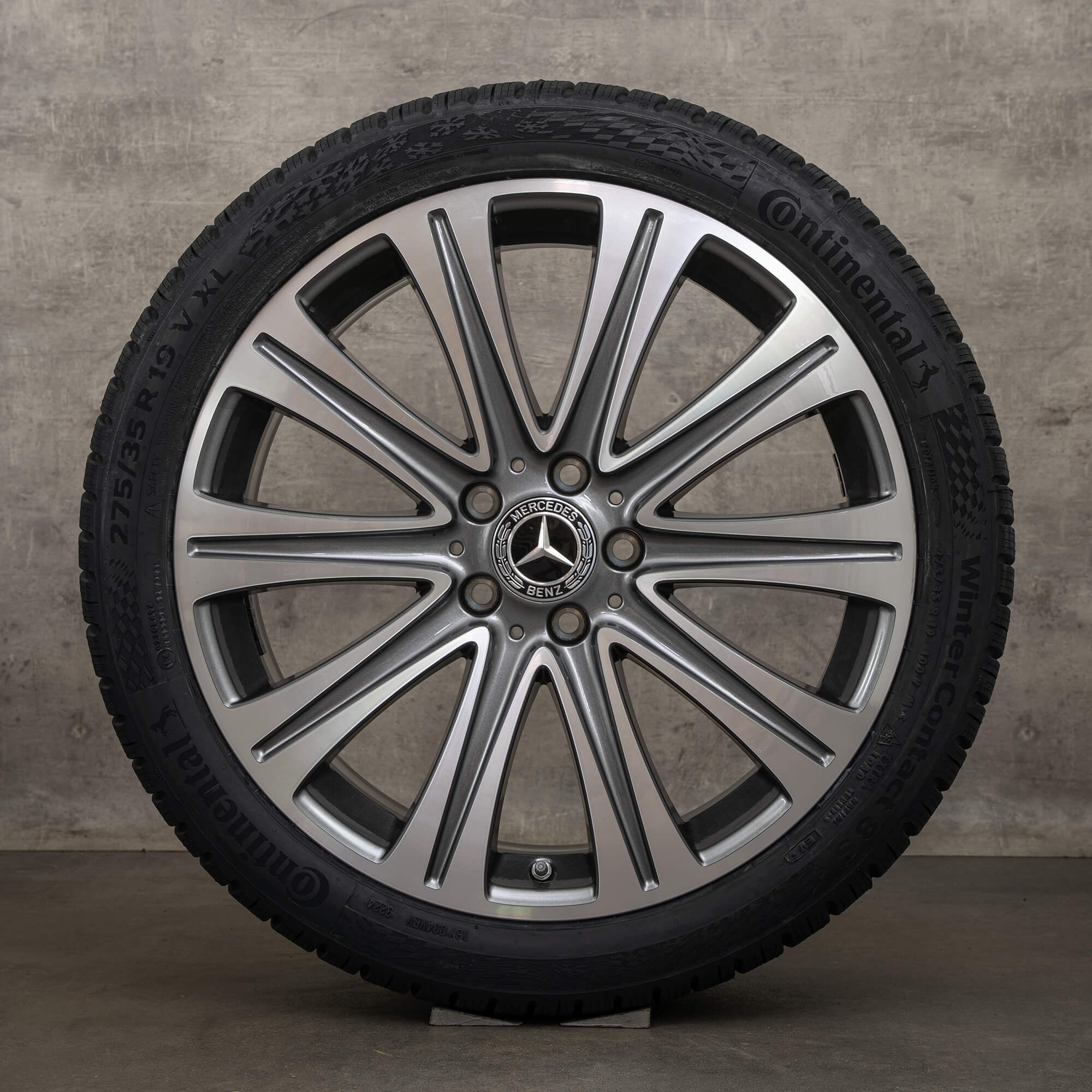 Original Mercedes Benz E-Klasse Winterräder 19 Zoll W213 S213 C238 A238 Felgen A2134010500 himalaya grey glanzgedreht