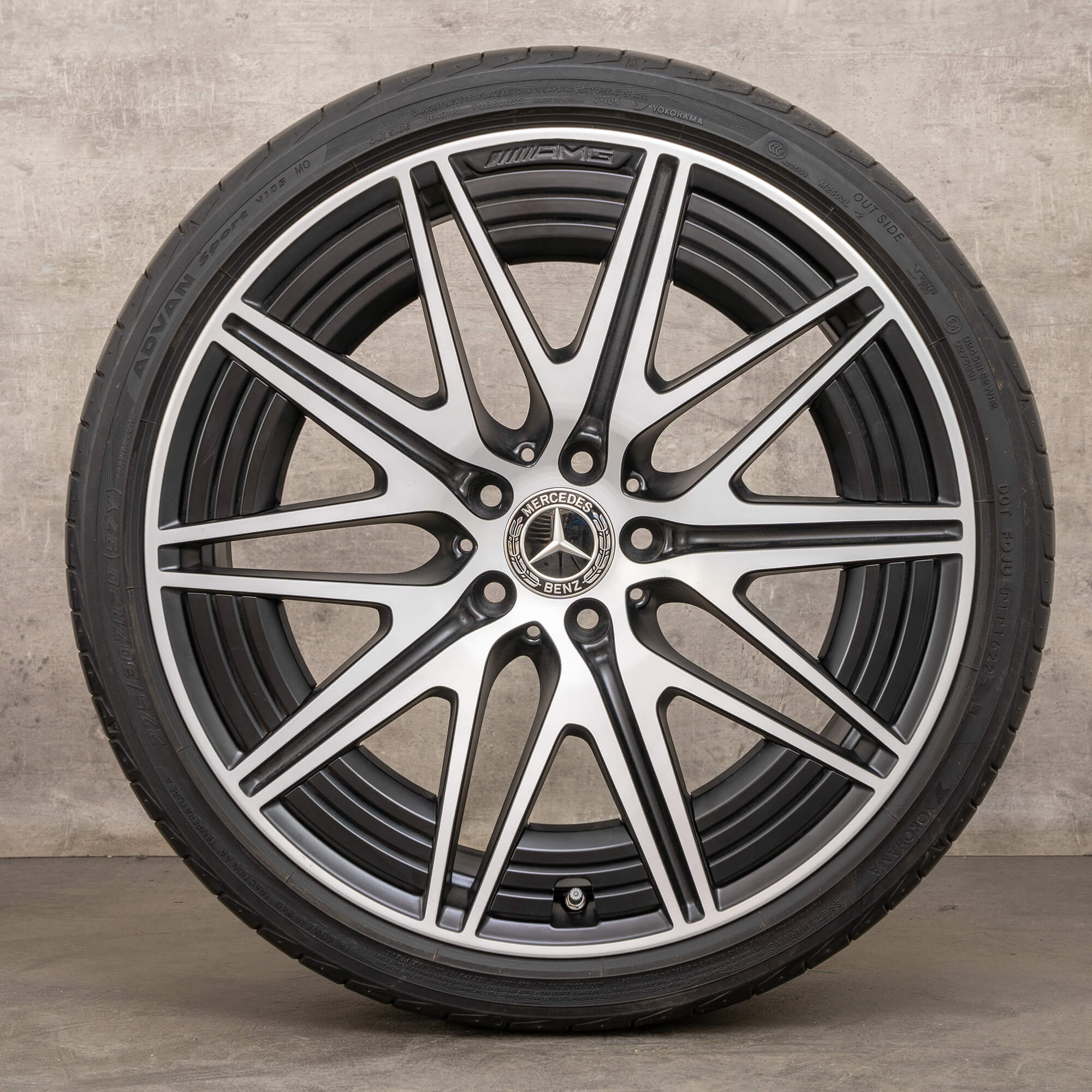 Original Mercedes Benz C-Klasse C43 AMG Felgen 20 Zoll W206 S206 Sommerräder A2064012500 A2064012600 schwarz seidenmatt glanzgedreht