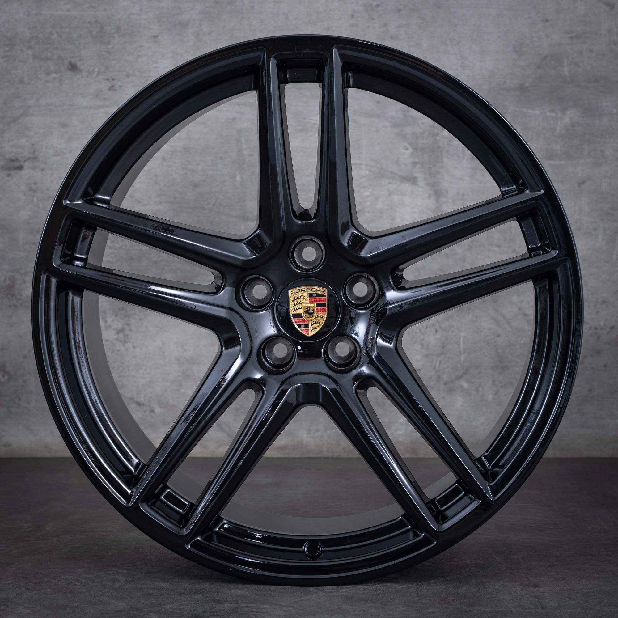 Oryginalne felgi Porsche Macan 20 cali II & III 95B601025DG 95B601025DH czarny błyszczący