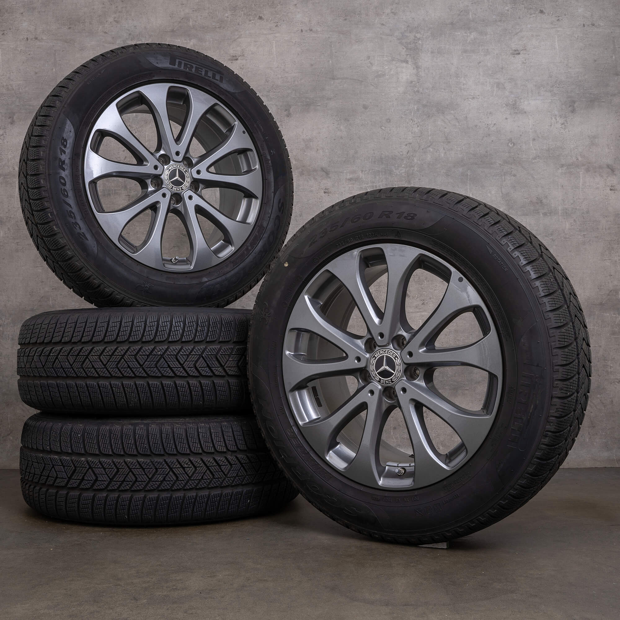 Alkuperäiset Mercedes Benz GLC talvirenkaat 18 tuuman X253 C253 vanteet A2534011500 himalajan harmaa