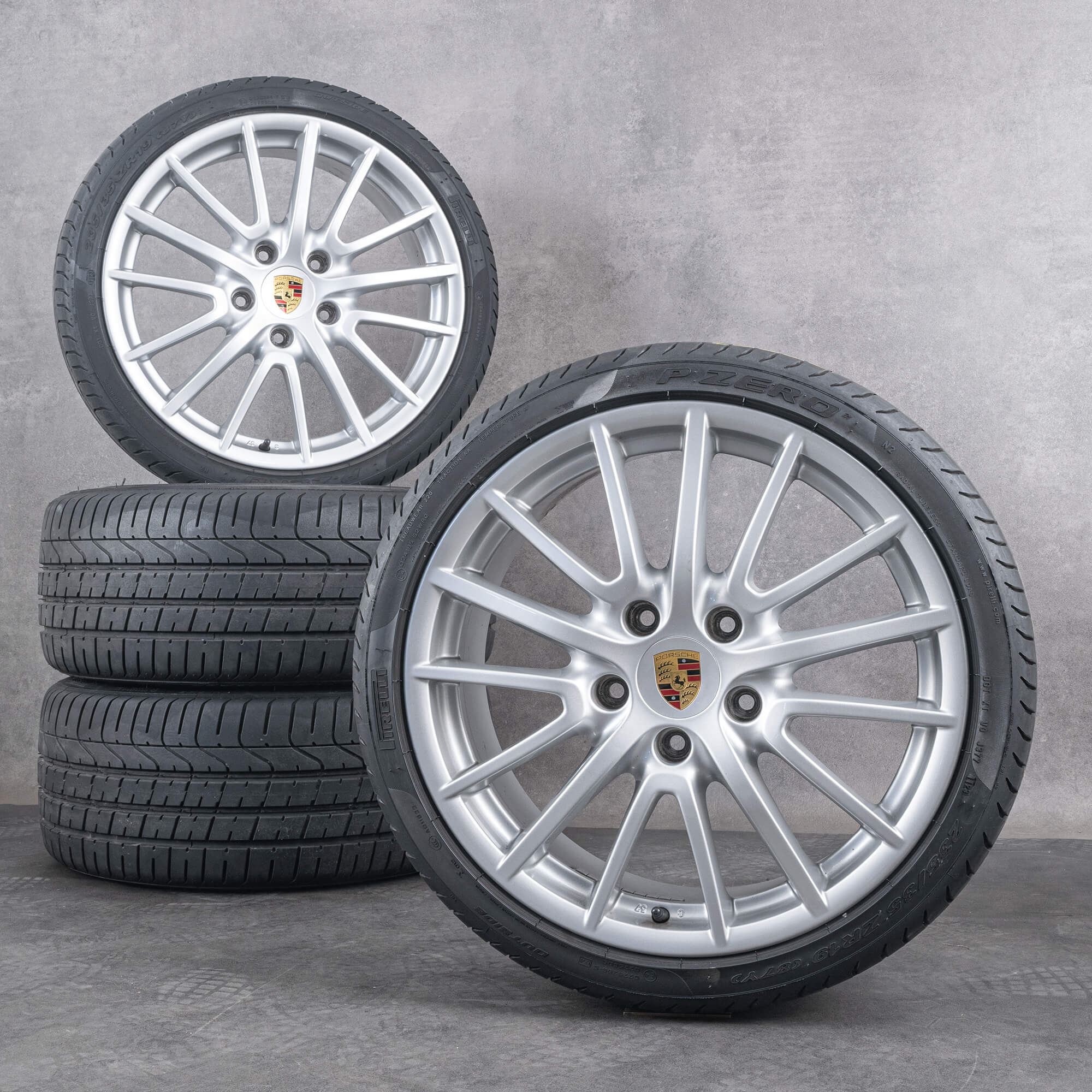 Alkuperäiset Porsche Boxster Cayman talvirenkaat 19 tuuman 987 vanteet 99736215604 99736215807 hopea