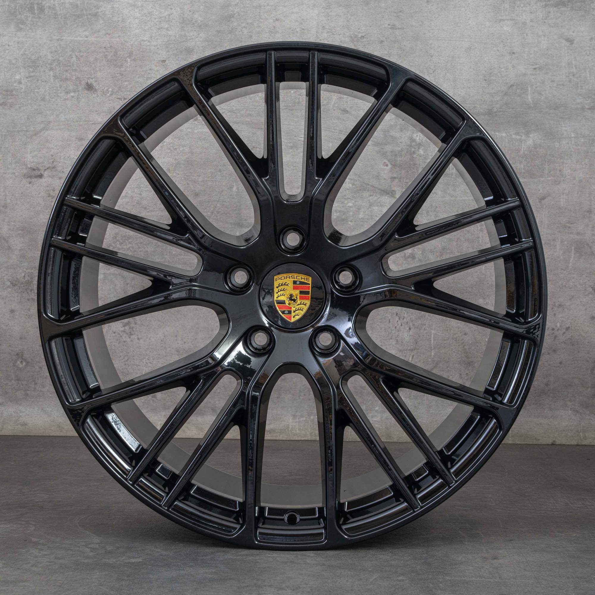 Alkuperäiset Porsche Panamera 971 vanteet 21 tuuman G2 971601025AP 971601025AQ musta kiiltävä.