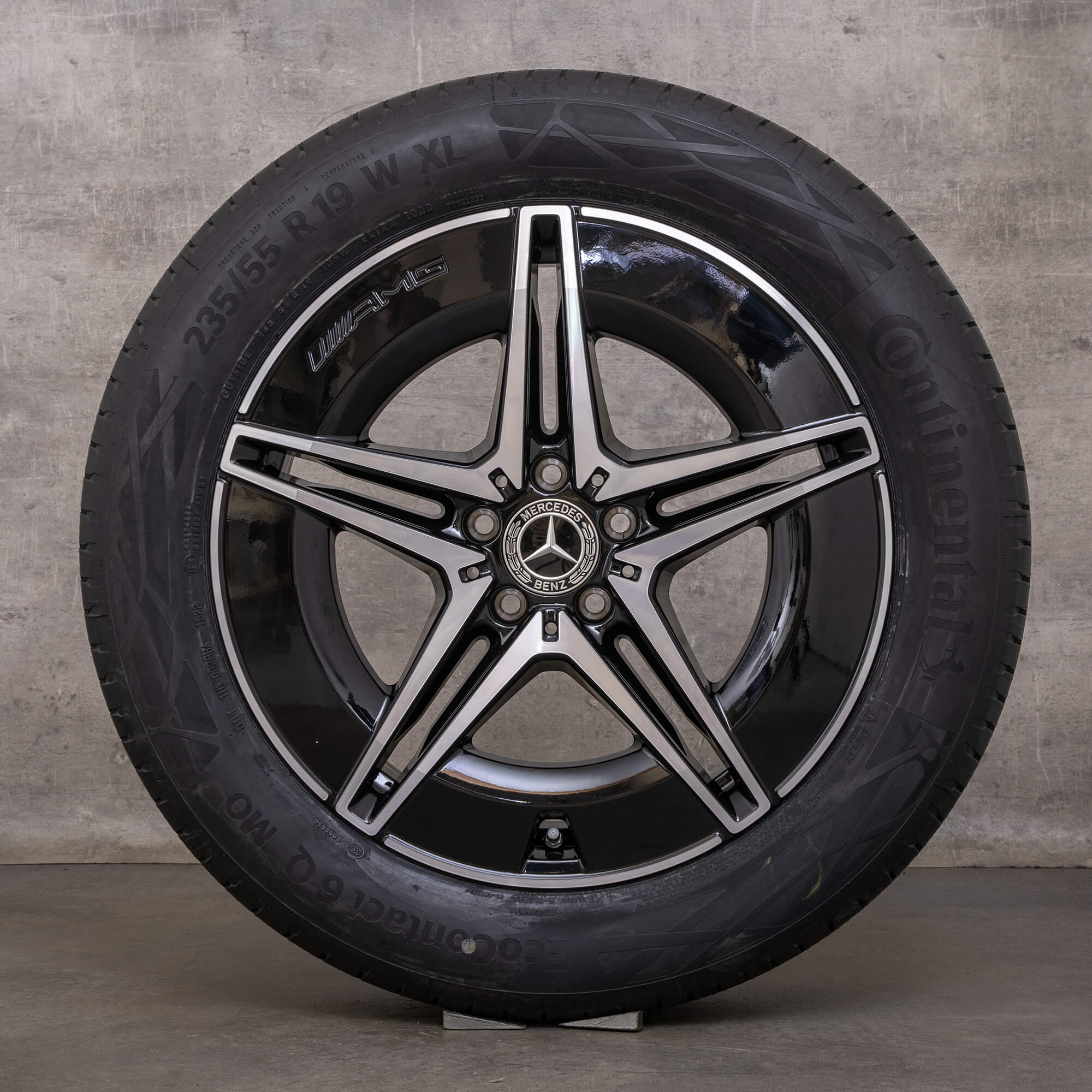 Alkuperäiset Mercedes Benz EQC AMG vanteet 19 tuuman N293 kesäpyörät A2934011500 A2934011600 musta kiillotettu UUTUUS