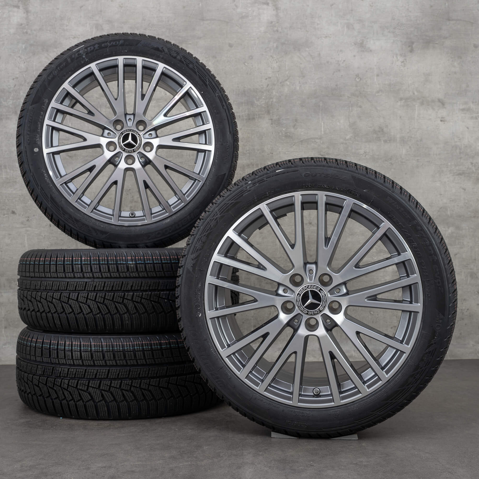 Orijinal Mercedes Benz A B Sınıfı CLA kış jant lastik 18 inç W177 V177 W247 X118 C118 jantlar A1774010600 himalaya gri parlak tornalanmış