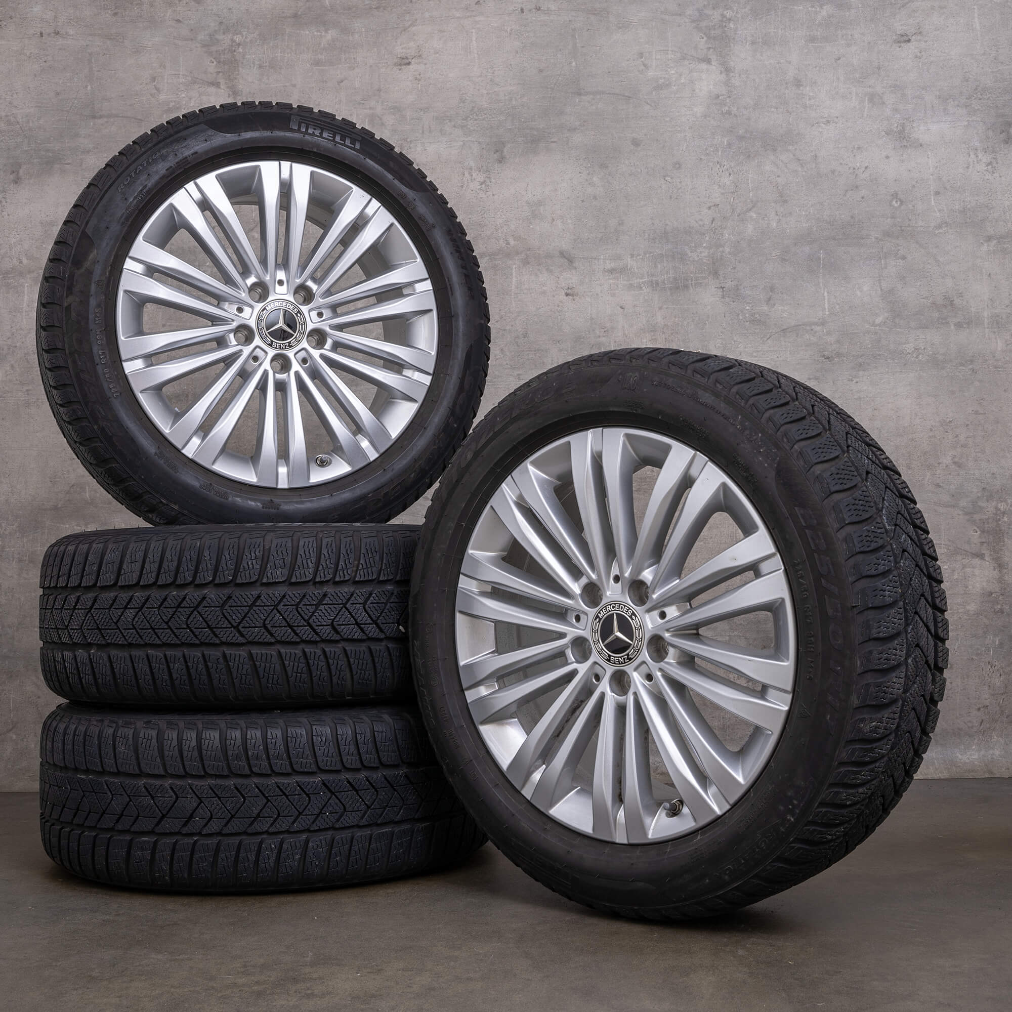 Original Mercedes Benz Clase C ruedas de invierno 17 pulgadas W206 S206 llantas A2064014400 plata