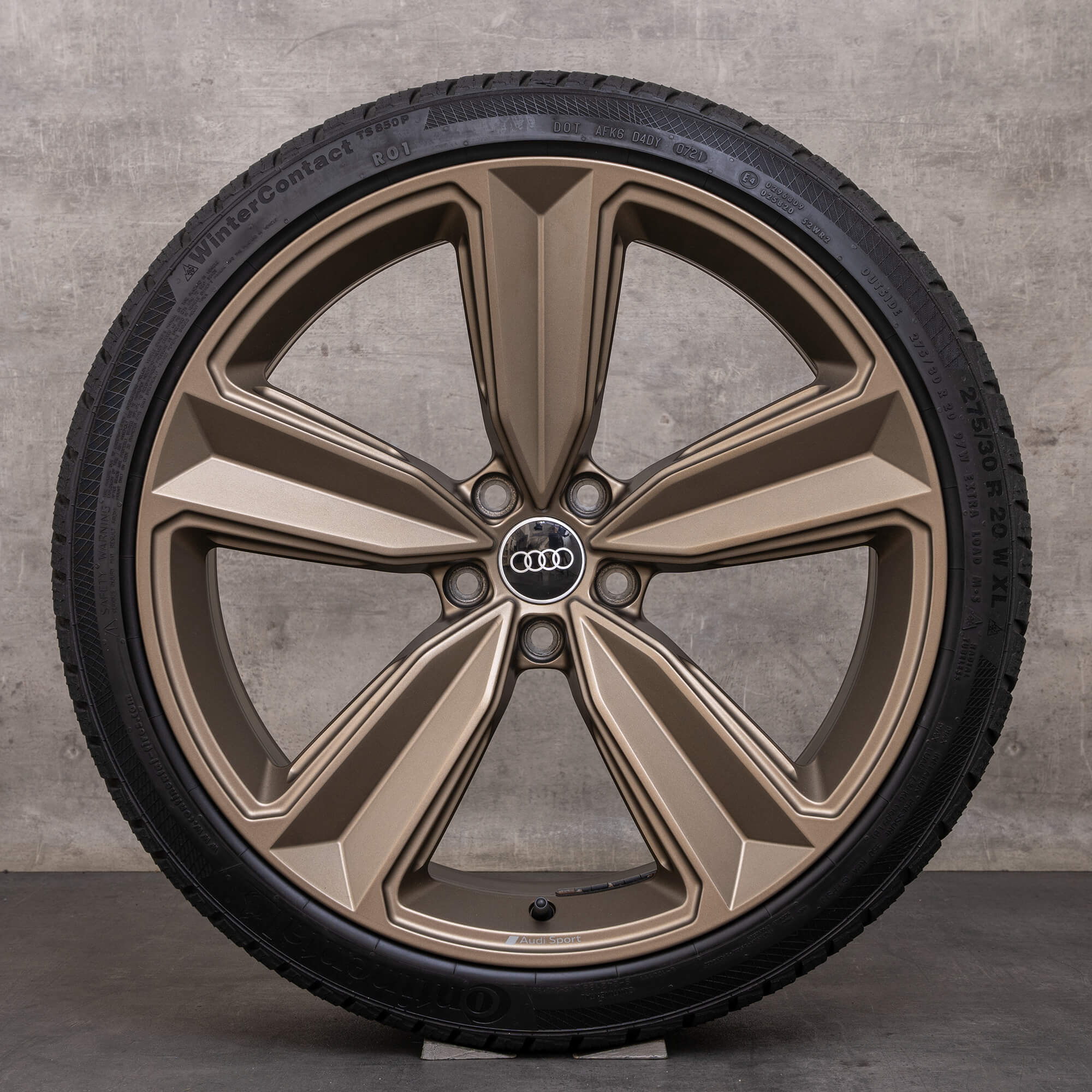 Originale Audi RS4 RS5 vinterhjul 20 tommer B9 F5 fælge Peak 8W0601025F guld bronze