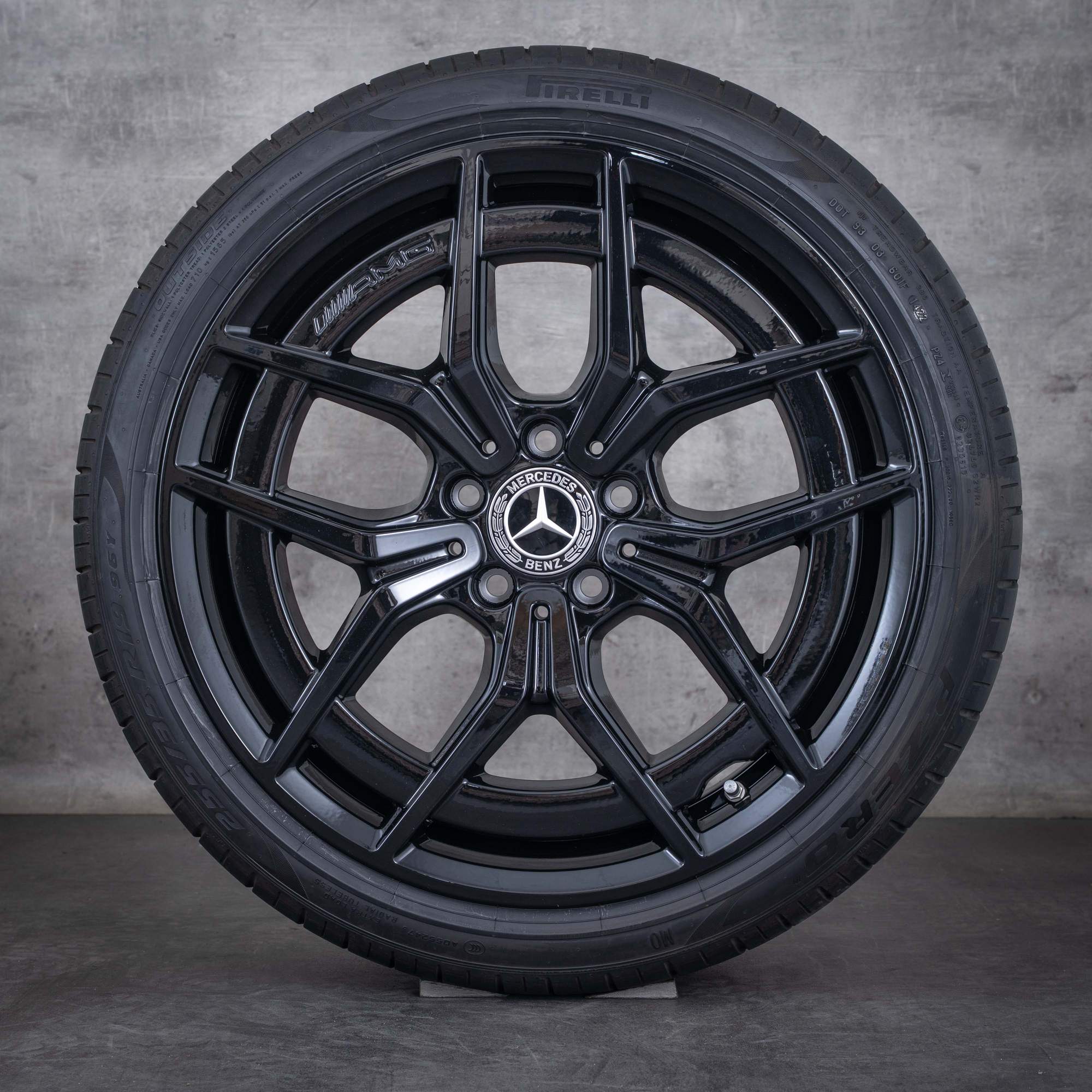 Alkuperäiset Mercedes Benz C-sarjan AMG-vanteet 19 tuuman W206 S206 kesäpyörät A2064016700 A2064016800 musta kiiltävä