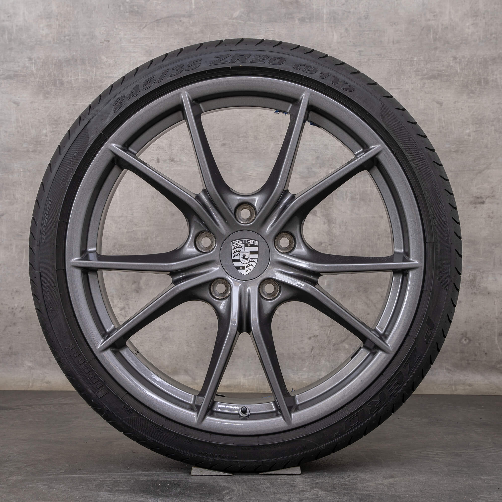Original Porsche 991 II Felgen 20 Zoll C2 Carrera T Sommerräder 99136271000 99136276000 titan glanz