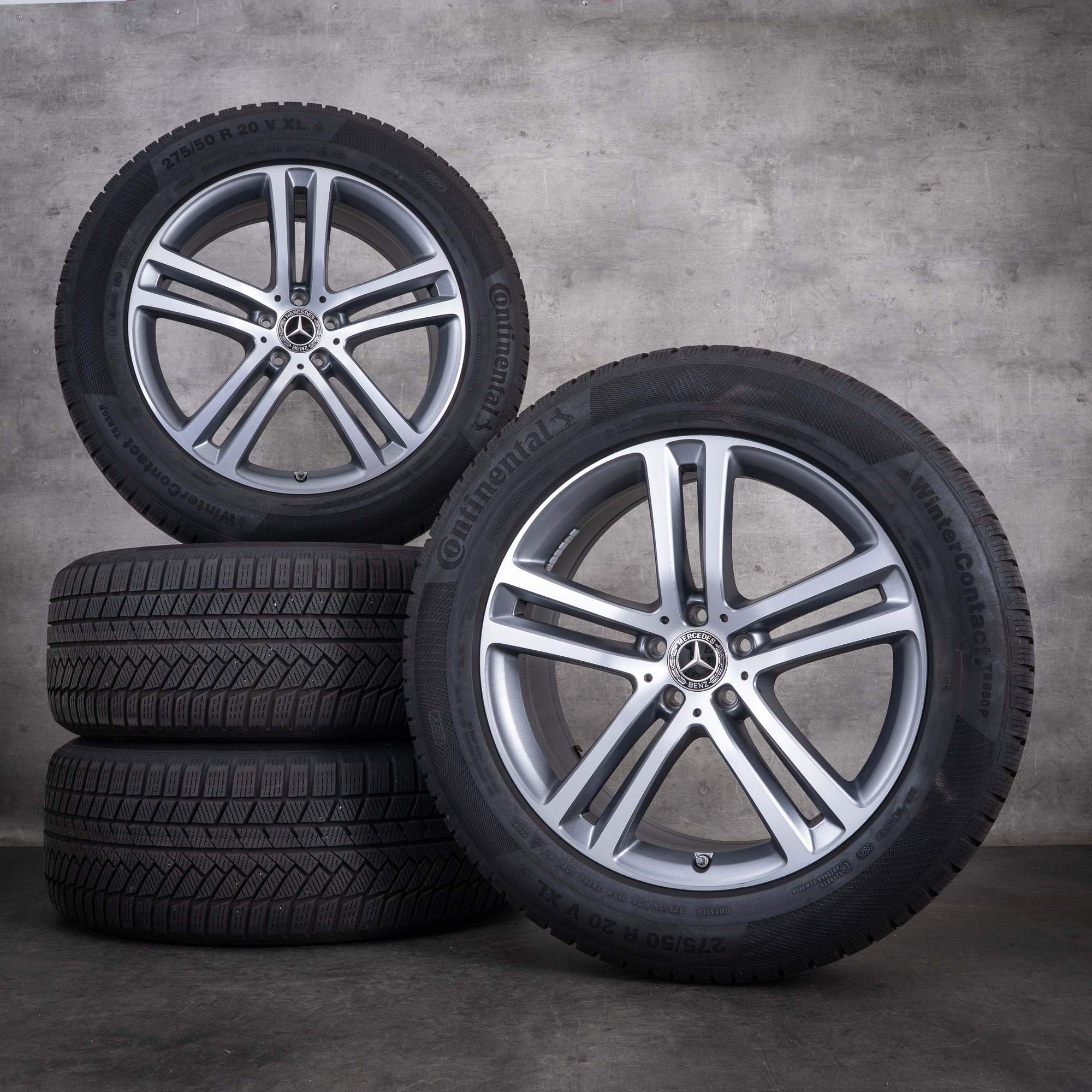 Jante originale Mercedes-Benz GLE de iarnă de 20 inch X167 C167, jante A1674012400 A1674012500 culoare „Himalaya Grey” față diamantată