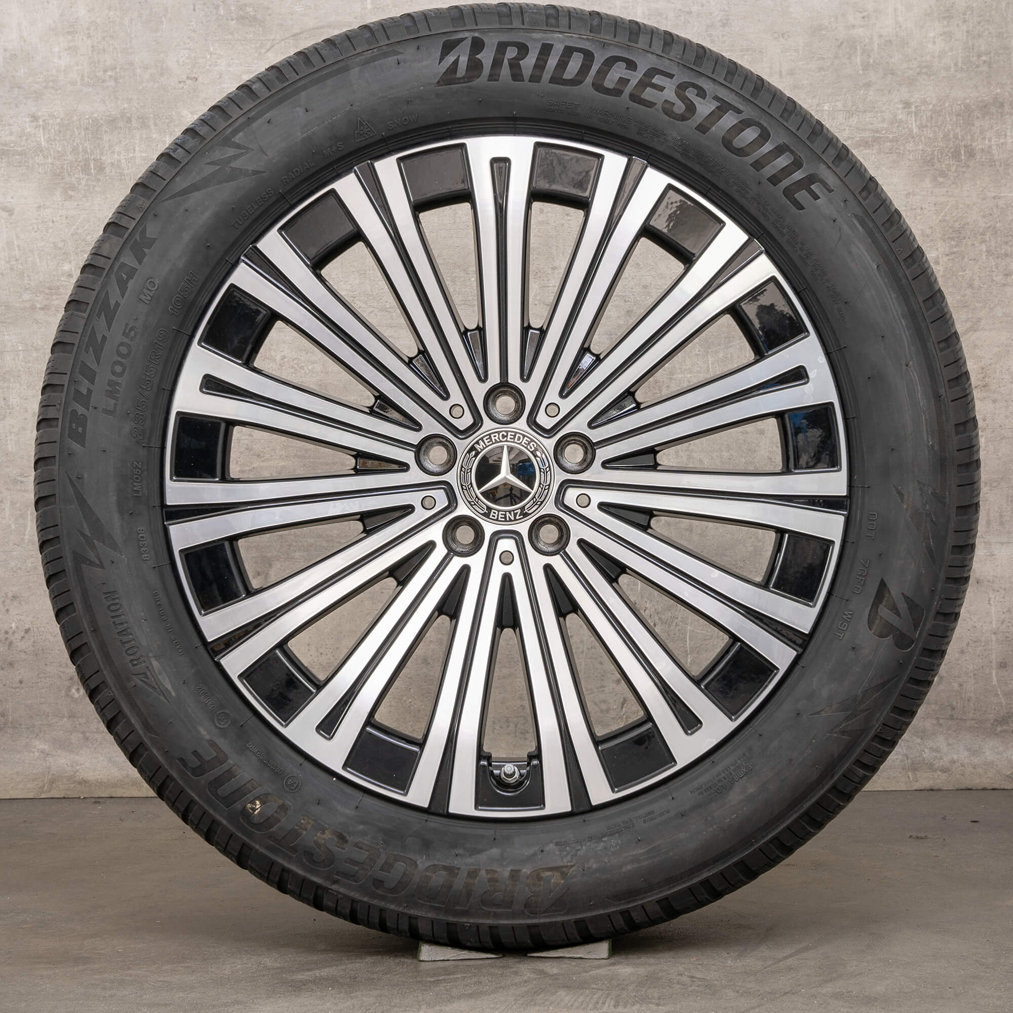 Originele Mercedes EQS Winterrder 19 inch V297 velgen A2974010500 zwart glanzend gedraaid
