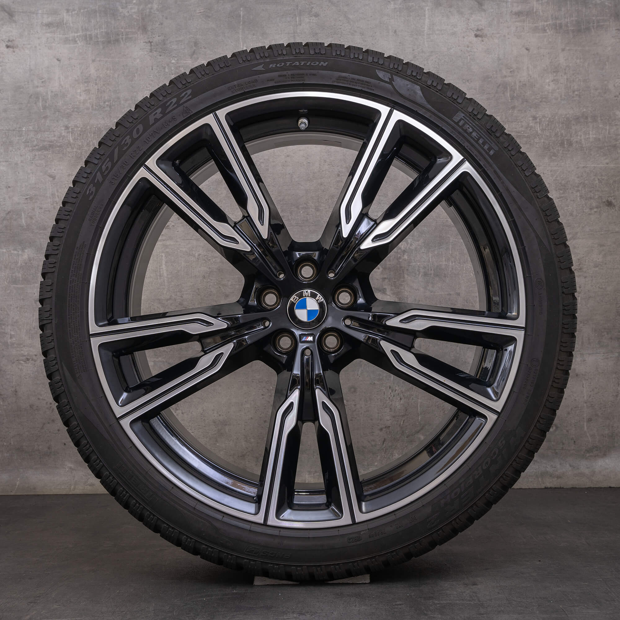 Originales BMW X5 X6 ruedas de invierno 22 pulgadas G05 G06 llantas estilo 747 M 6856025 6856026 negro brillante volvió