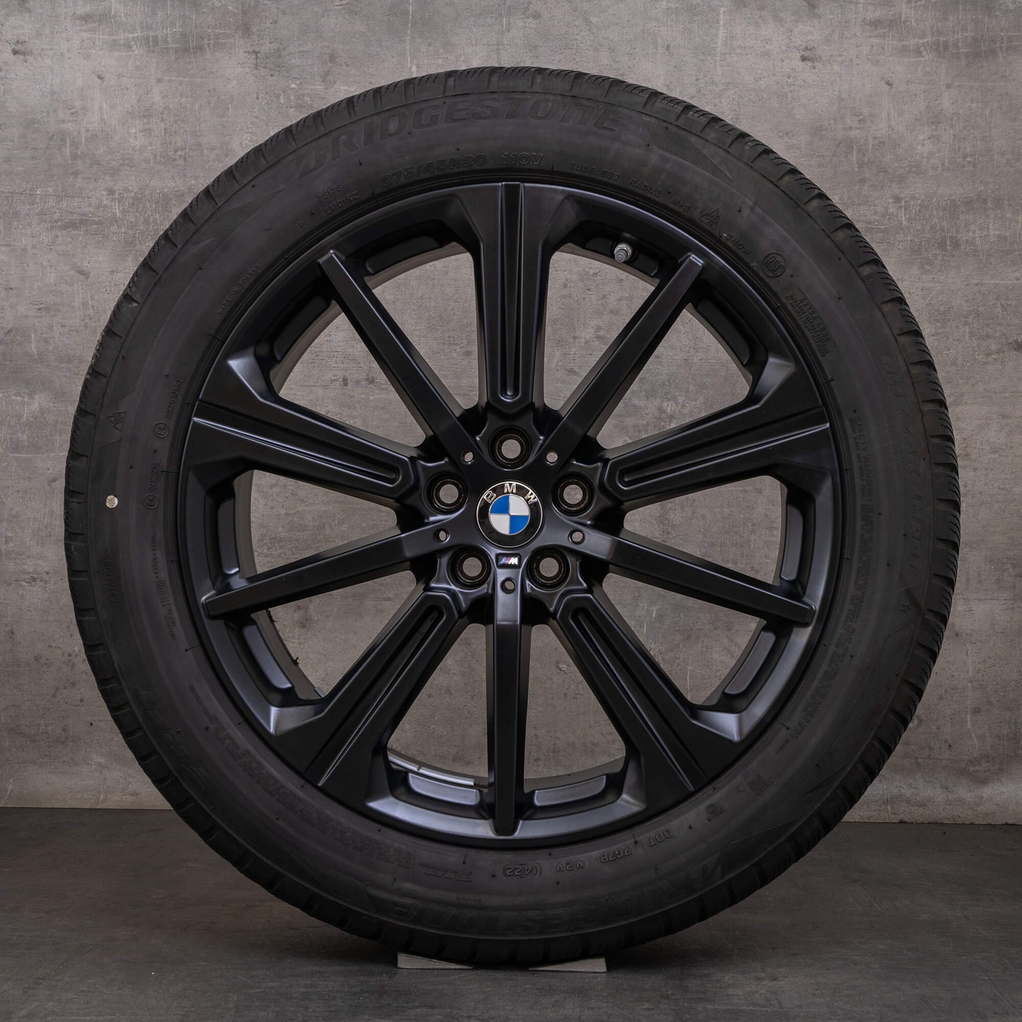 Original BMW X5 X6 jantes e pneus inverno 20 polegadas G05 G06 estilo 748 M 6883765 preto mate