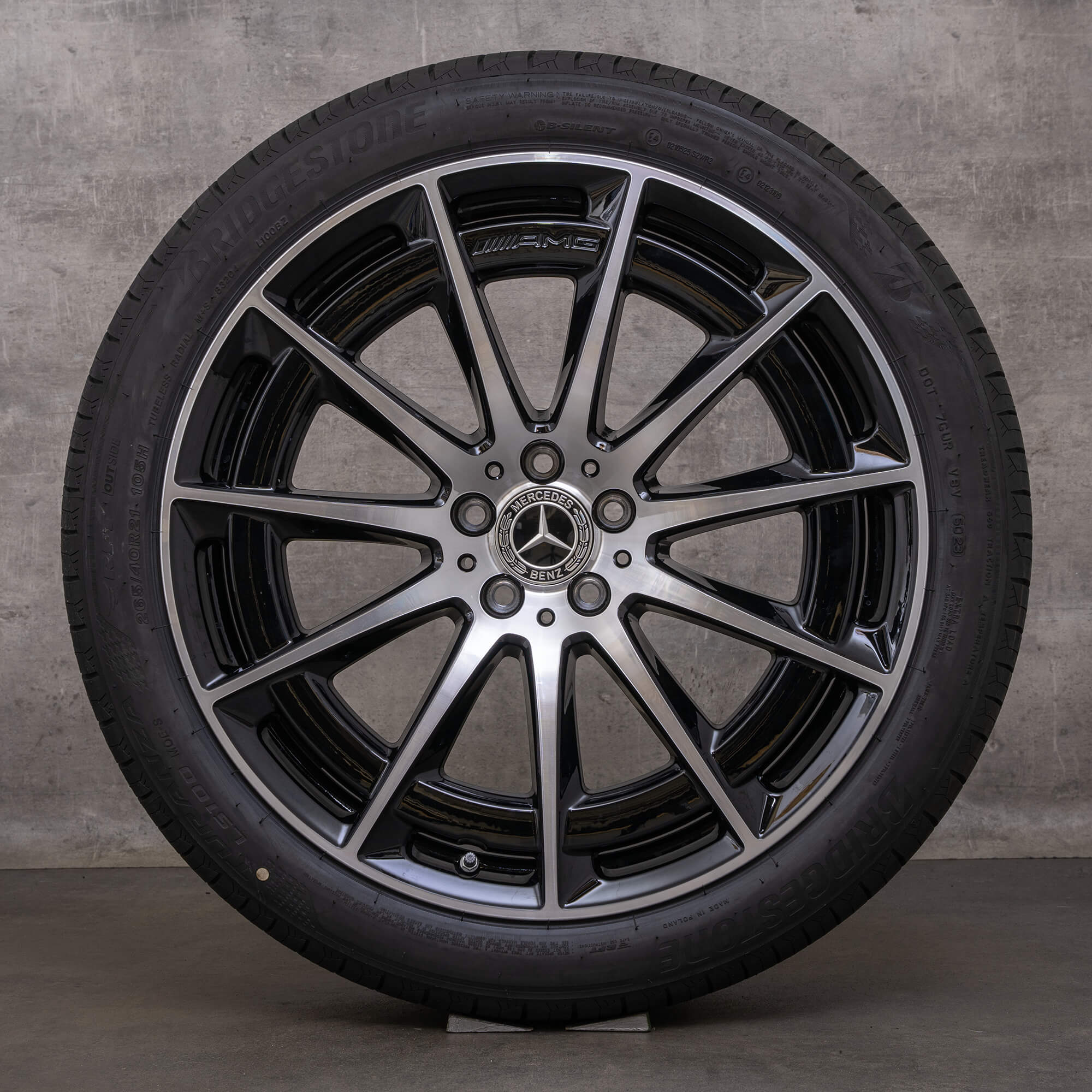 Original Mercedes Benz EQS 53 4Matic AMG Felgen 21 Zoll V297 Sommerräder A2974011400 schwarz glanzgedreht NEU