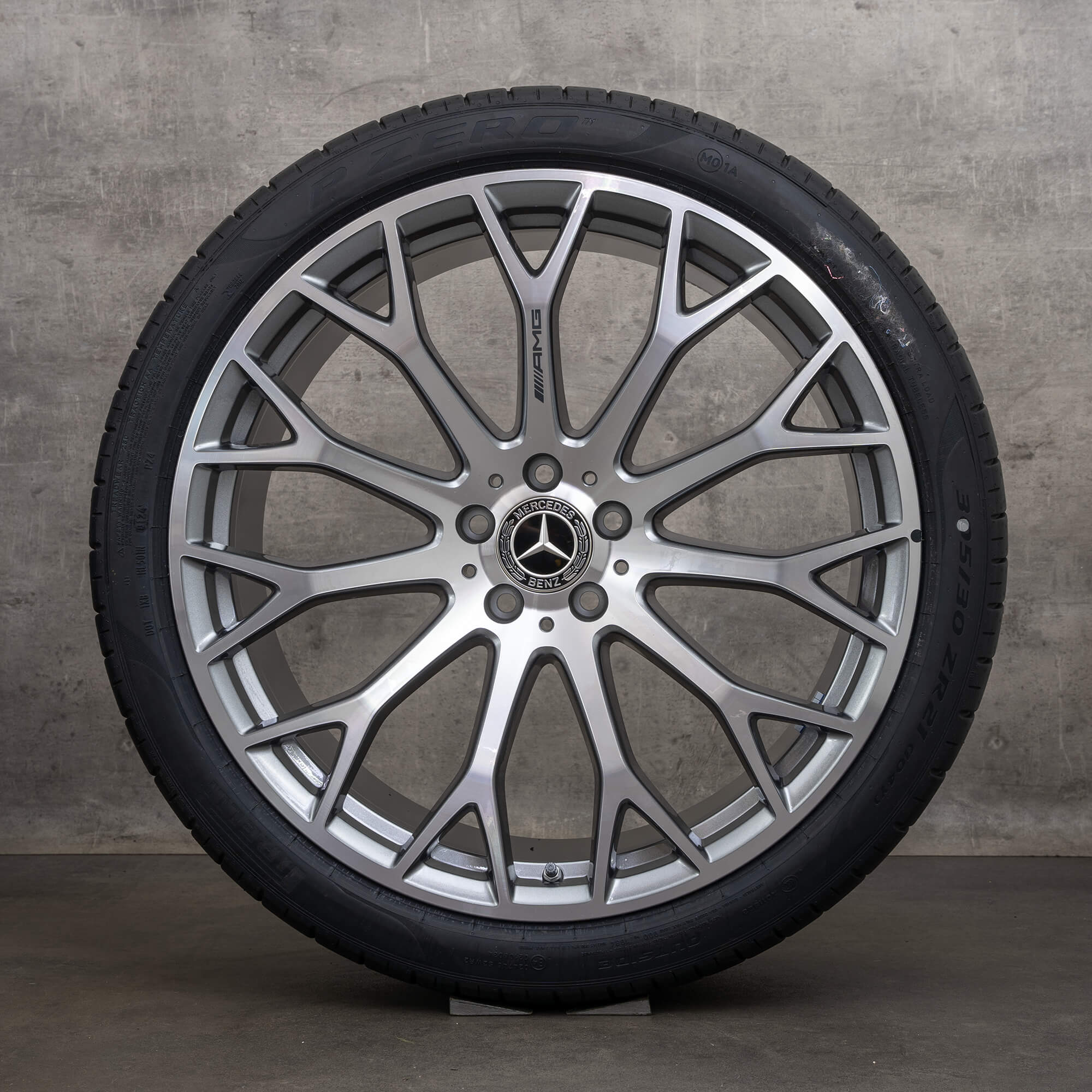 Originale Mercedes Benz SL AMG fælge 21 tommer R232 sommerfælge A2324012700 A2324012800 himalaya grey glossy turned NEW
