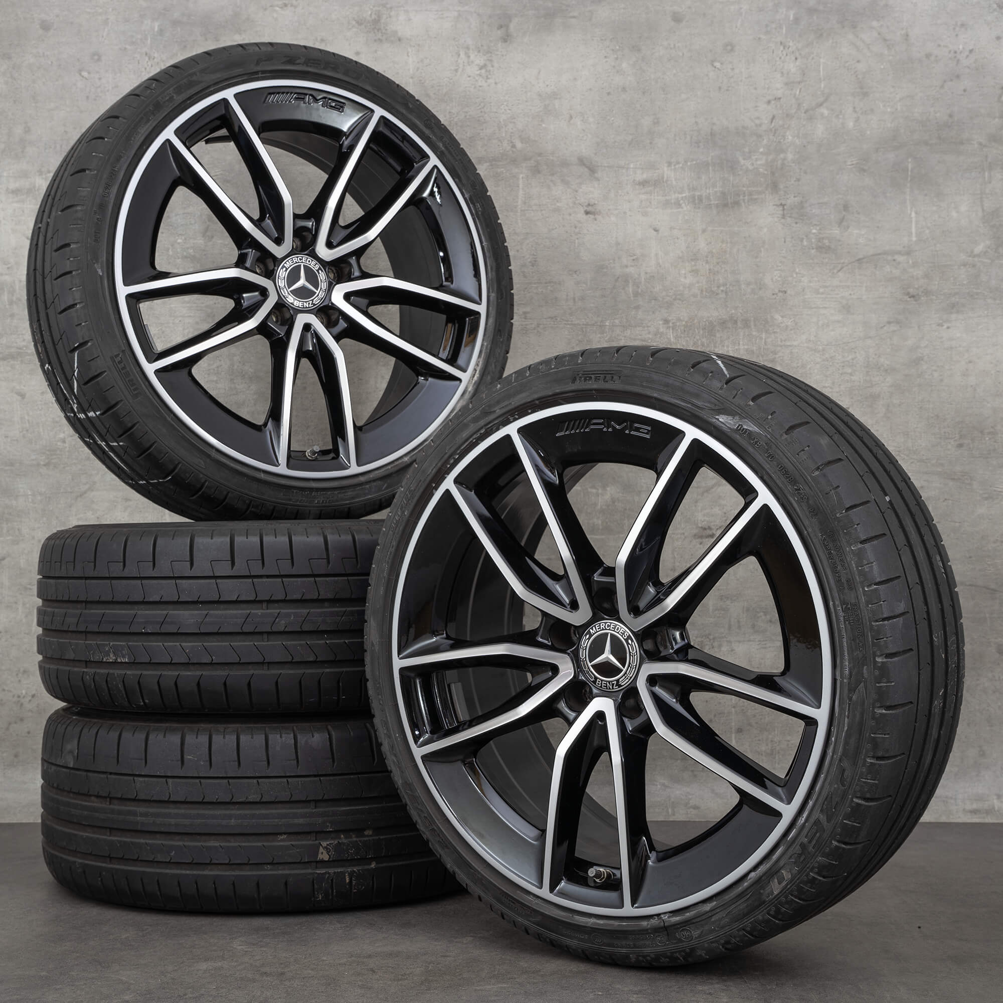 Original Mercedes Benz A B Klasse CLA AMG Felgen 19 Zoll W177 V177 W247 X118 C118 Sommerräder A1774011700 schwarz glanzgedreht