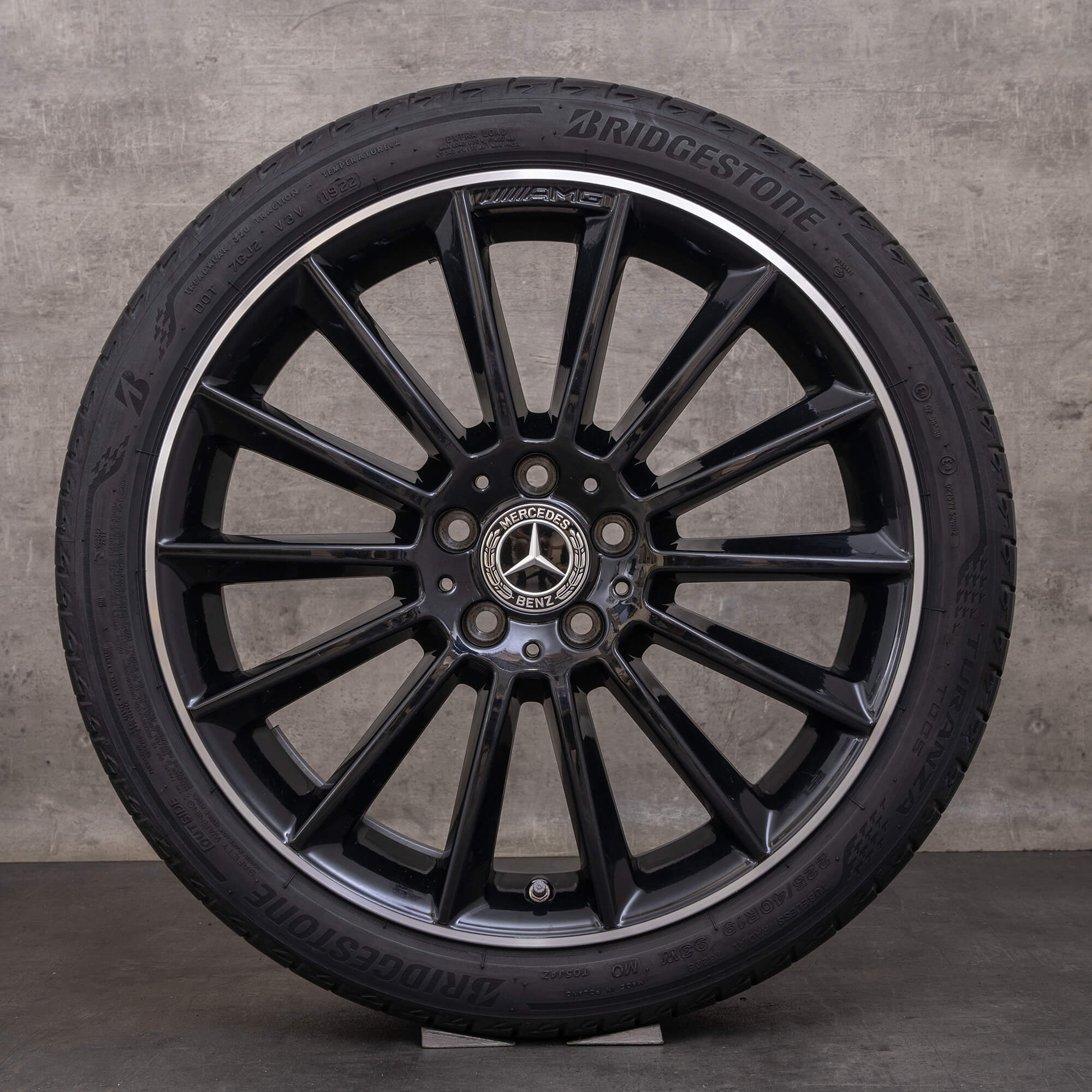 Orijinal Mercedes Benz A B Sınıfı CLA jantlar 19 inç W177 V177 W247 C118 X118 yaz jant lastik A1774011600 siyah parlak tornalı