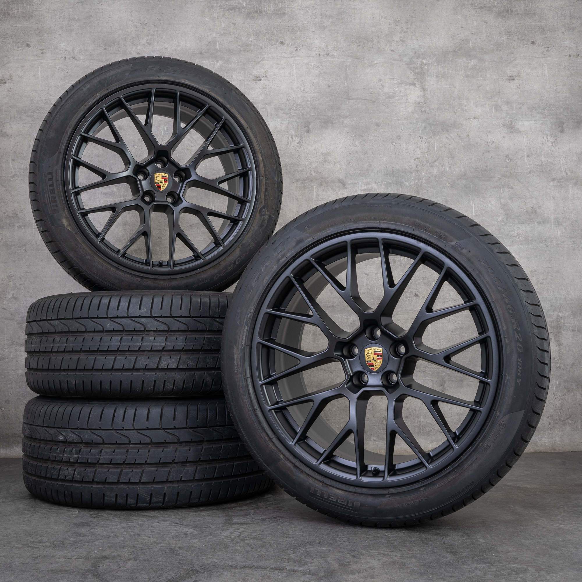 Jantes e pneus inverno originais Porsche Macan I & II jantes de 20 polegadas RS Spyder 95B601025BF 95B601025BG preto mate