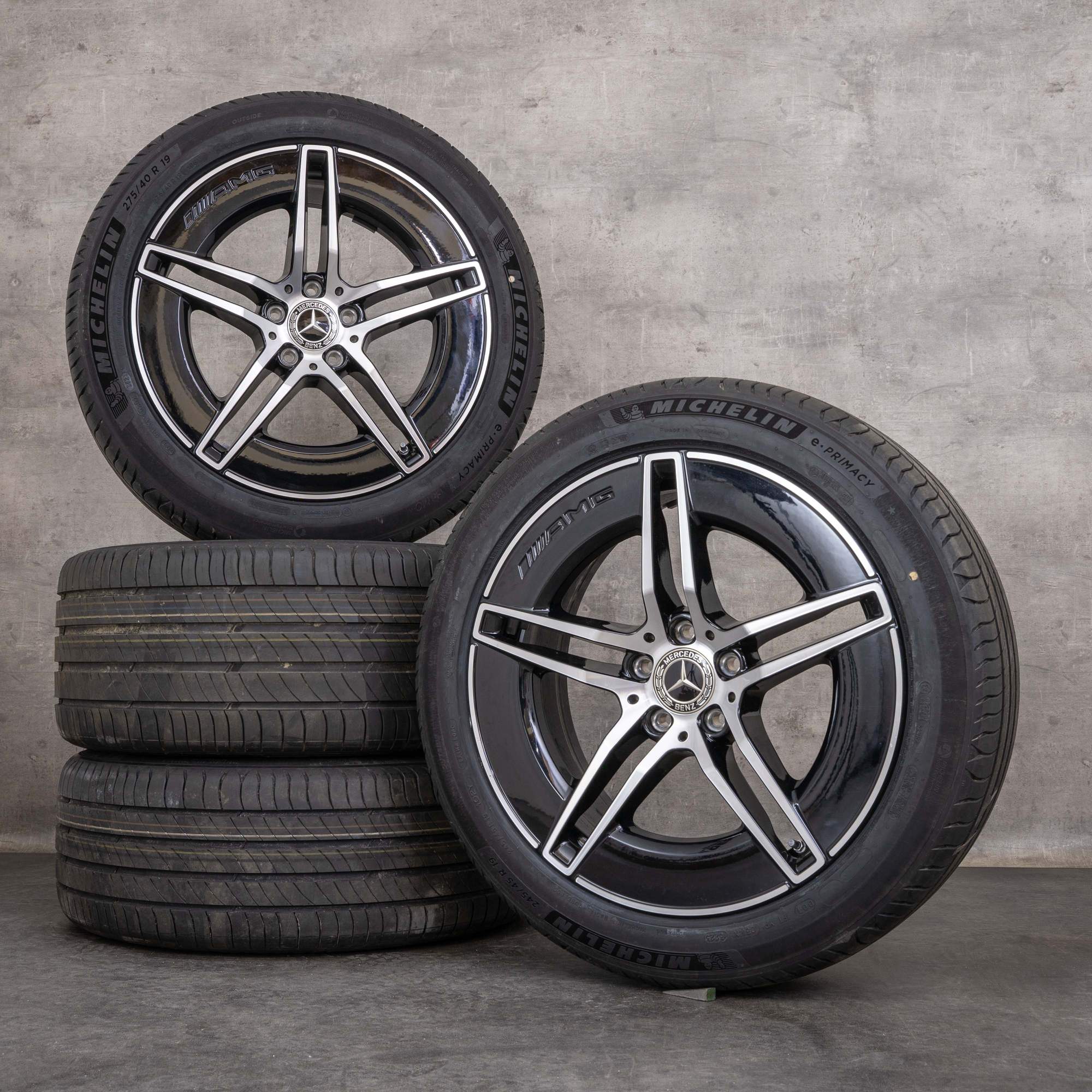 Alkuperäiset Mercedes Benz CLE AMG vanteet 18 tuuman C236 300e Hybrid kesäpyörät A2364011800 musta Kiillotettu UUTUUS