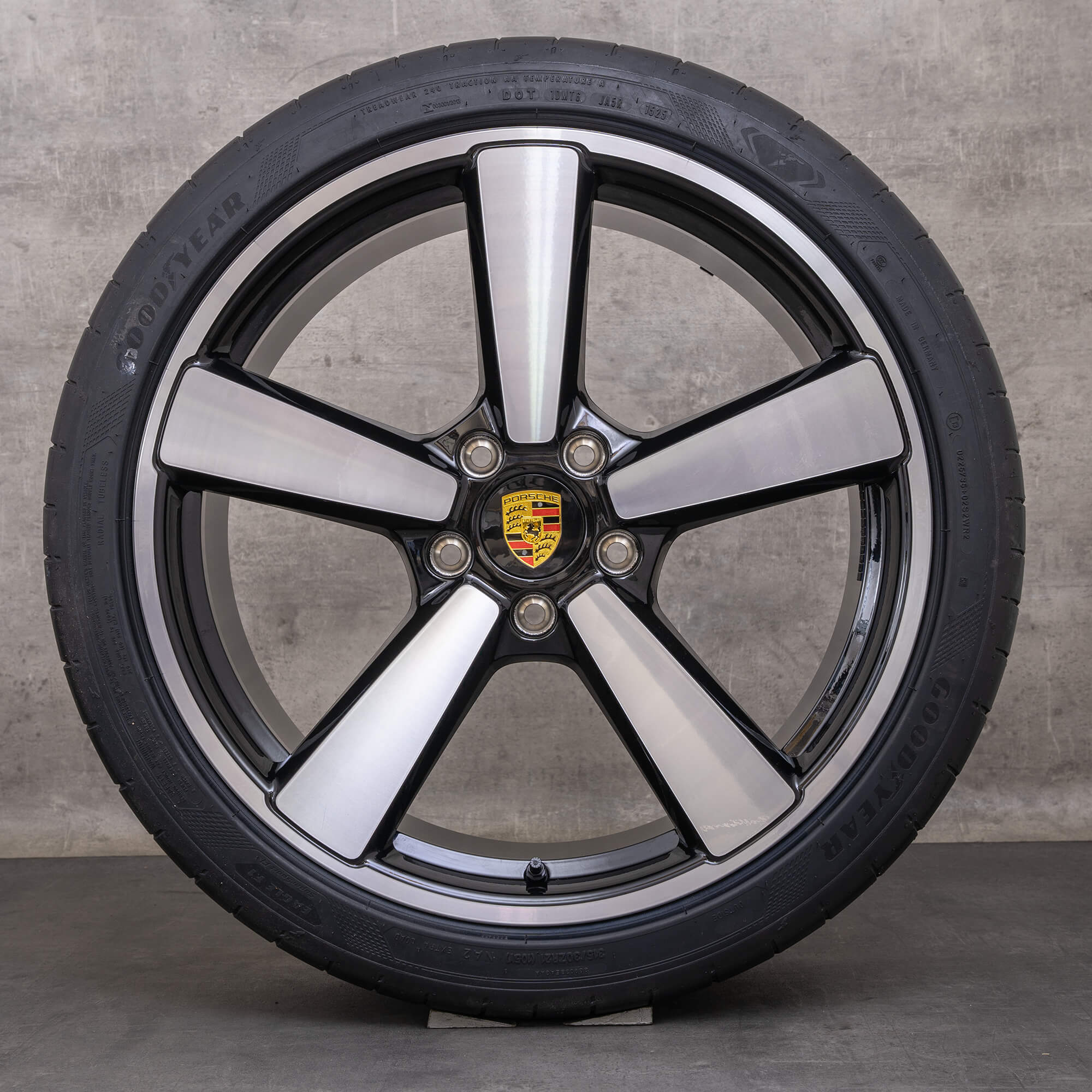 Originele Porsche 911 velgen 20 inch 992 II GTS, 4 Cabrio & Targa zomerwielen 992601025BM 992601025BN zwart glanzend 041 NIEUW