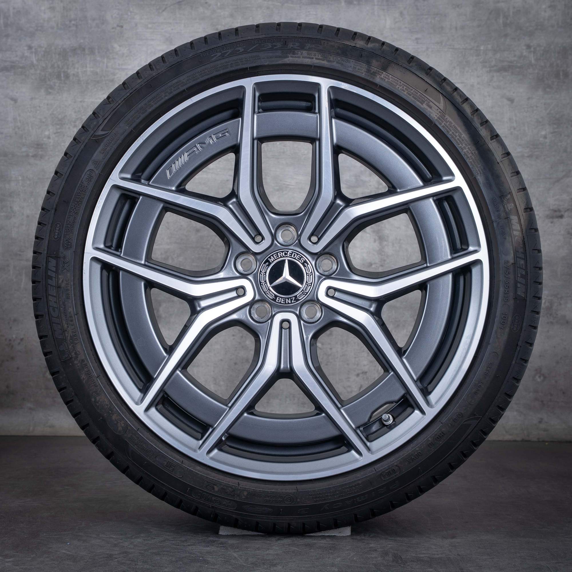 Alkuperäiset Mercedes Benz E-sarja AMG vanteet 19 tuuman W213 S213 C238 A238 kesäpyörät A2134016500 A2134016600 himalaya grey kiillotettu